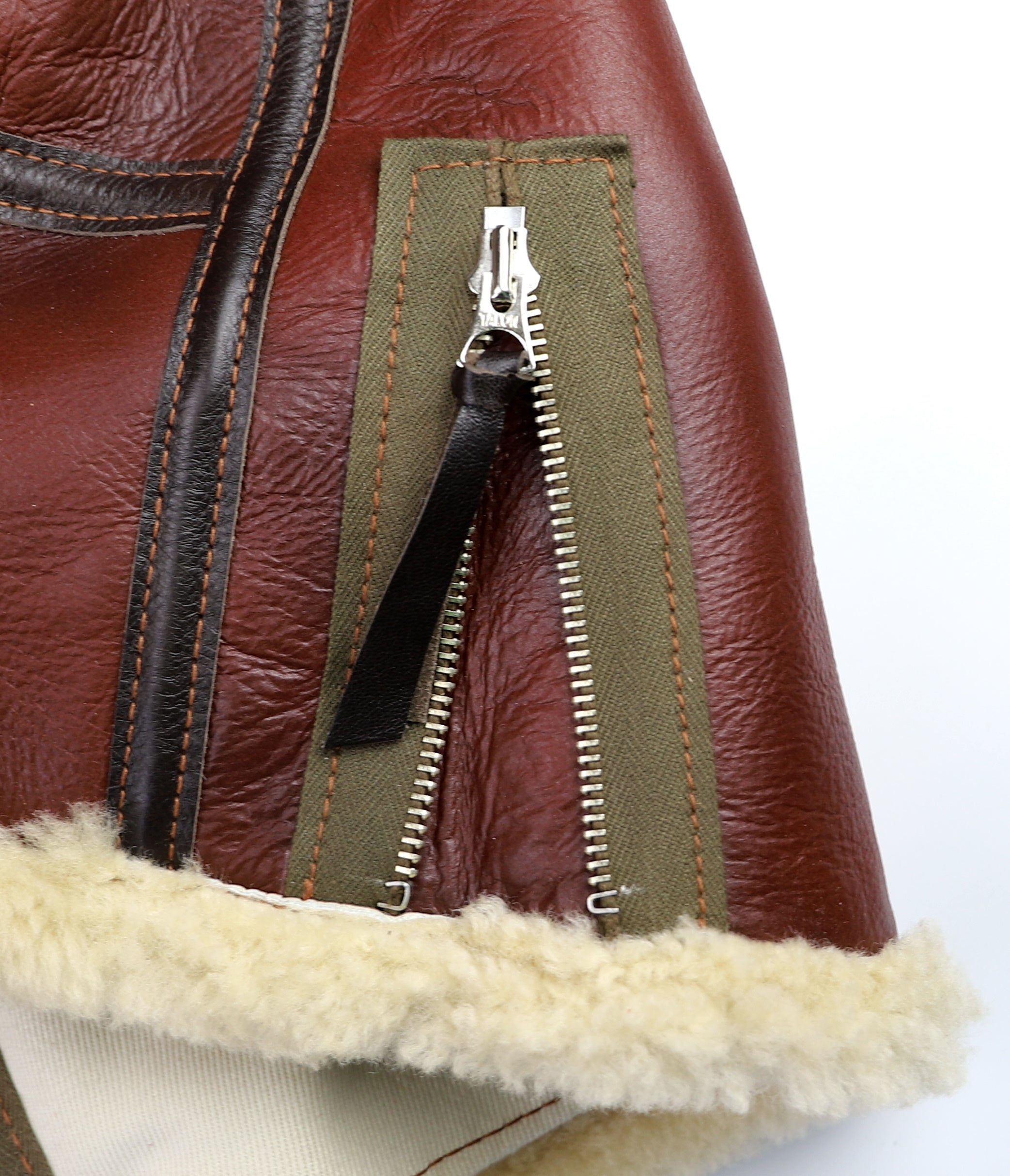 Aero B-6 Military Flight Jacket, size 42, Redskin with Dark Seal Vicenza Horsehide Trim