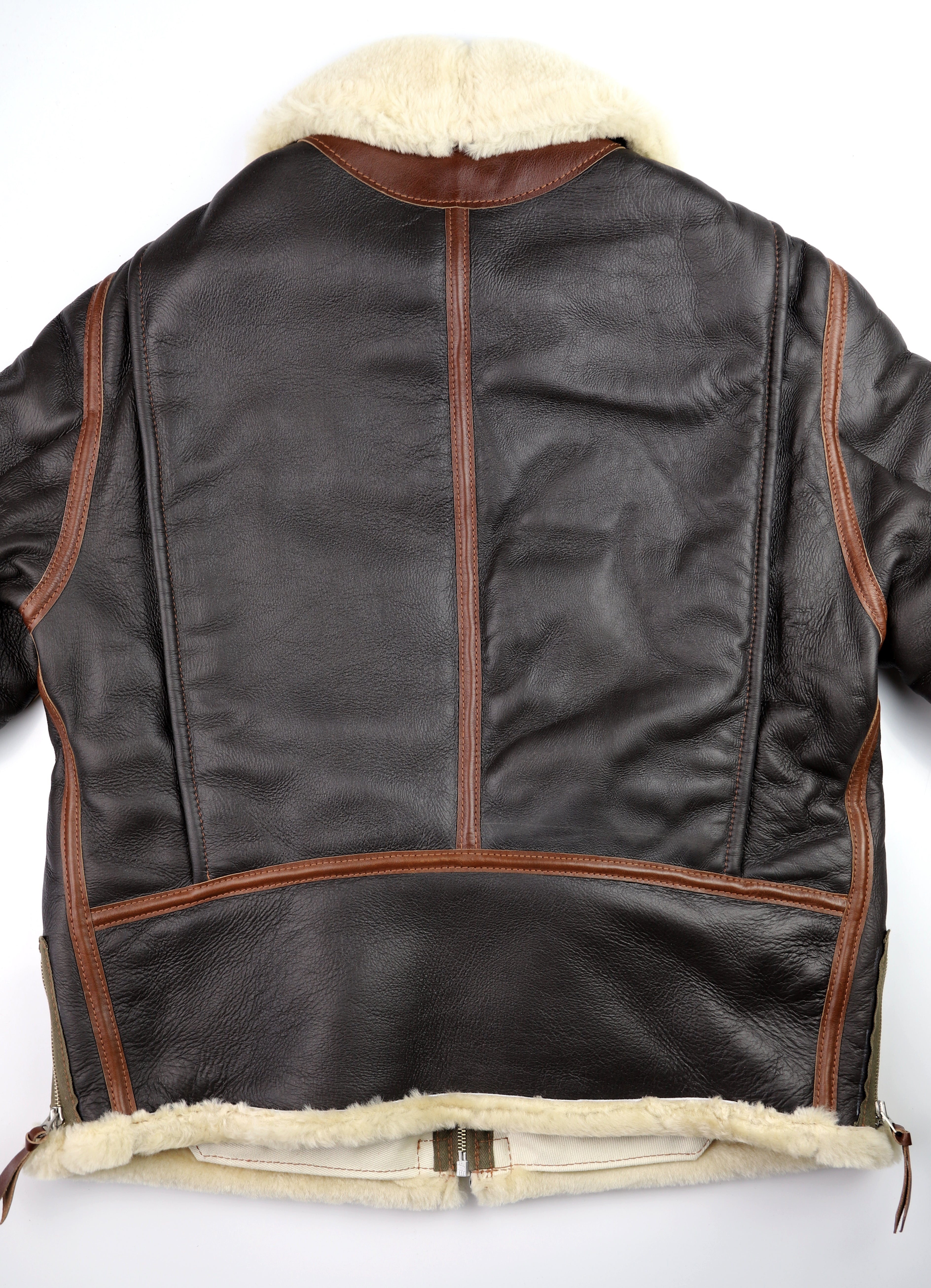 Aero Two-Tone B-6 Military Flight Jacket, size 46, Seal Brown with Russet Vicenza Horsehide Trim