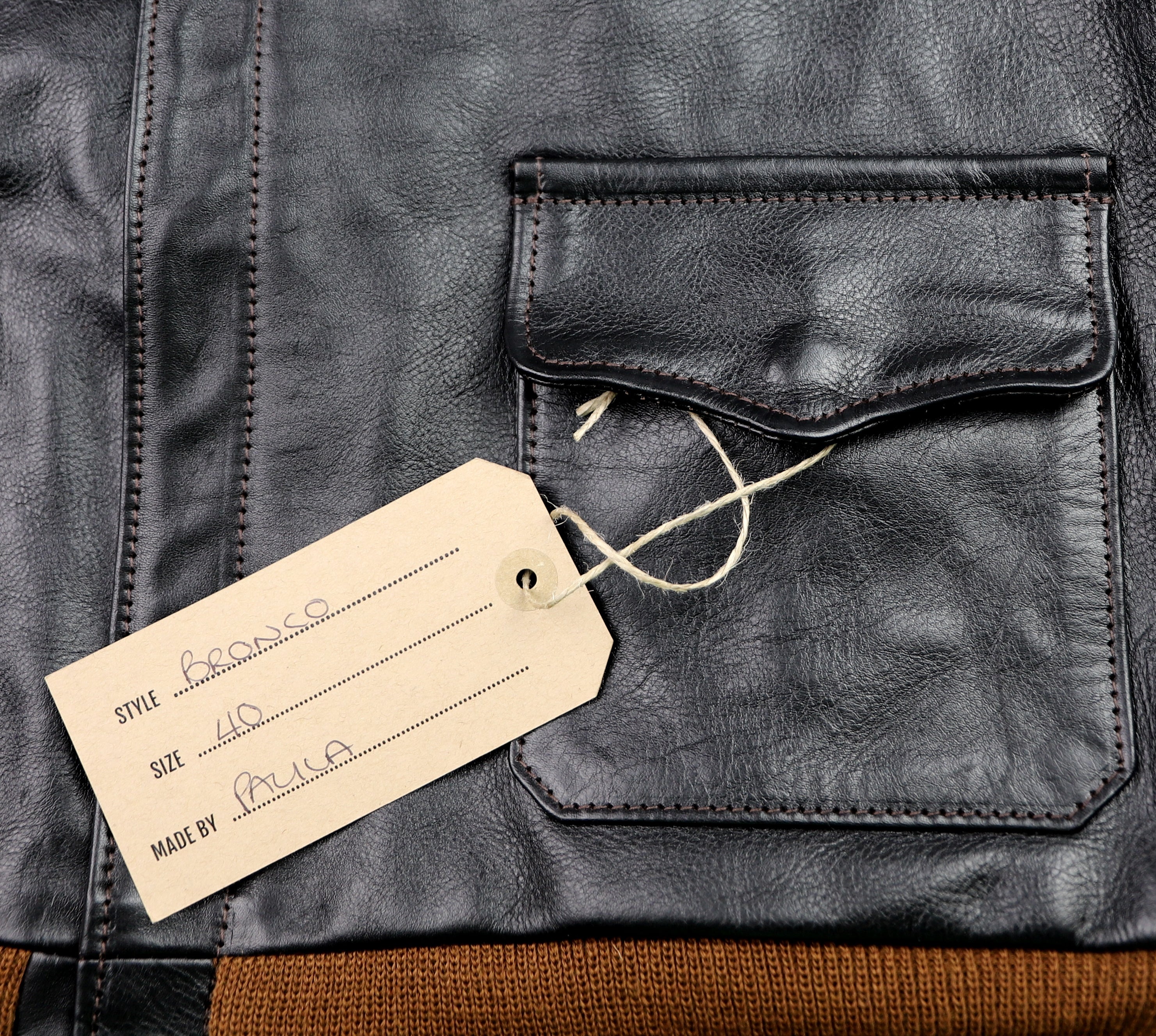 Aero A-2 Military Flight Jacket, size 40, Blackened Brown Vicenza Horsehide
