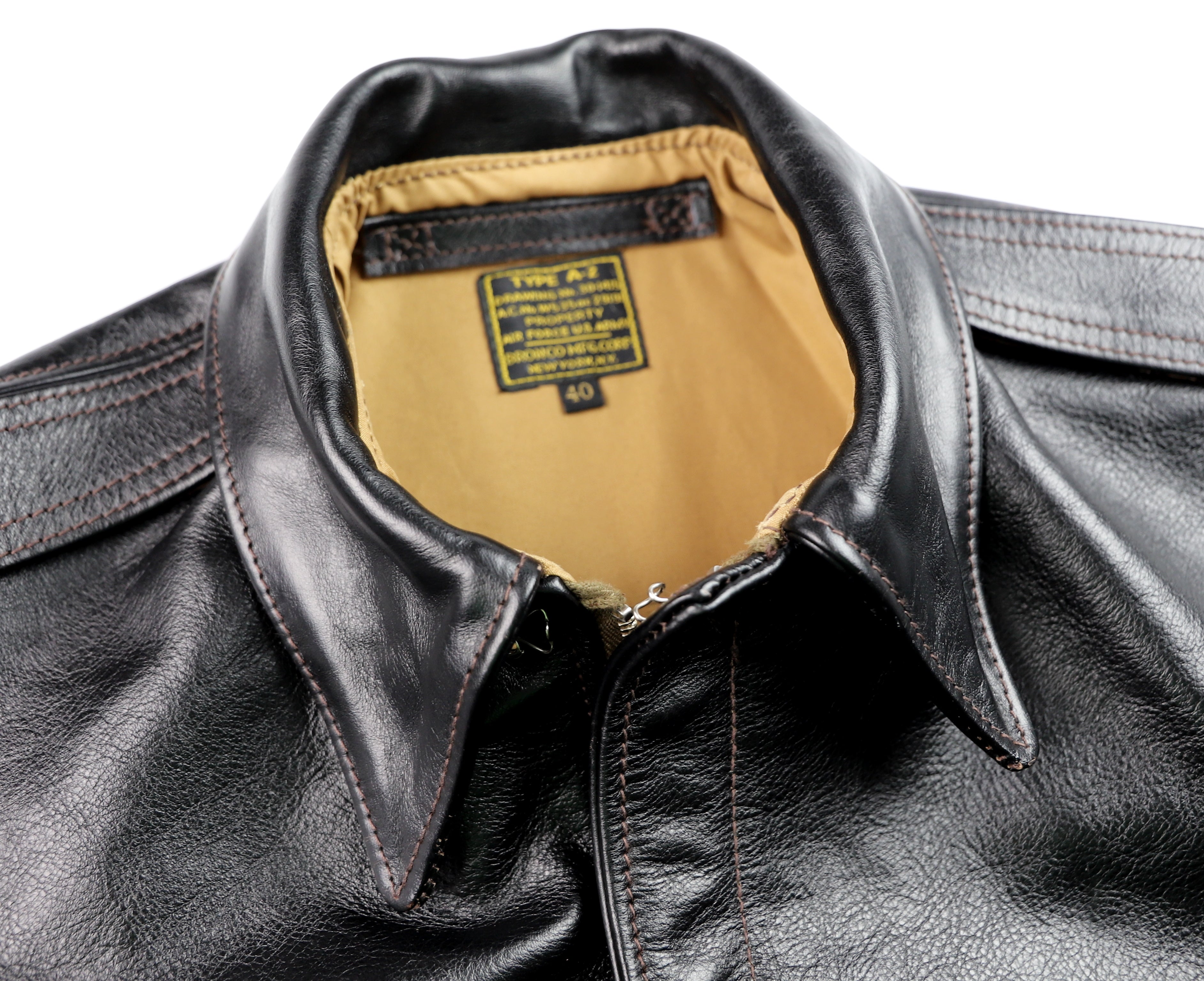 Aero A-2 Military Flight Jacket, size 40, Blackened Brown Vicenza Horsehide