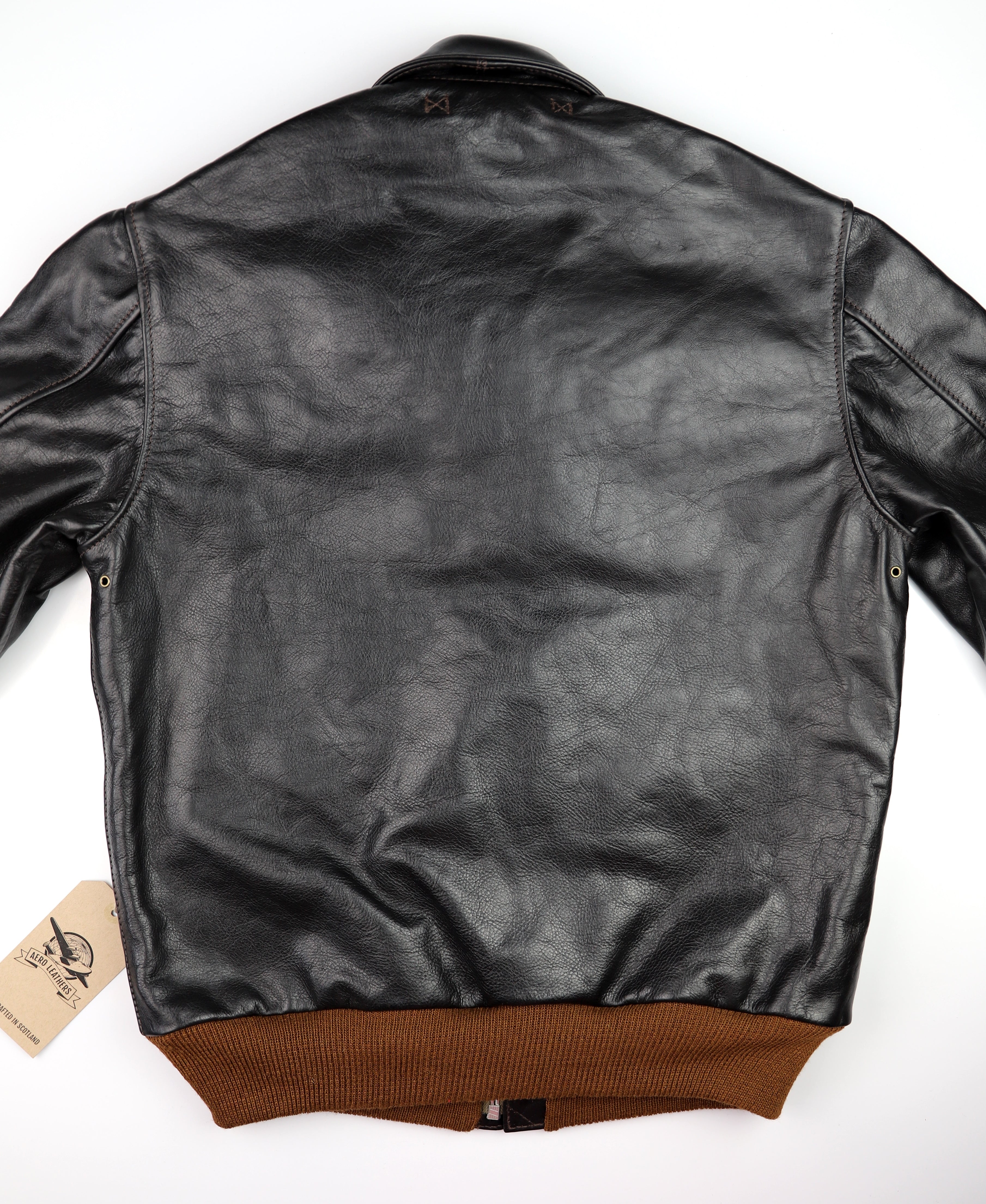 Aero A-2 Military Flight Jacket, size 40, Blackened Brown Vicenza Horsehide
