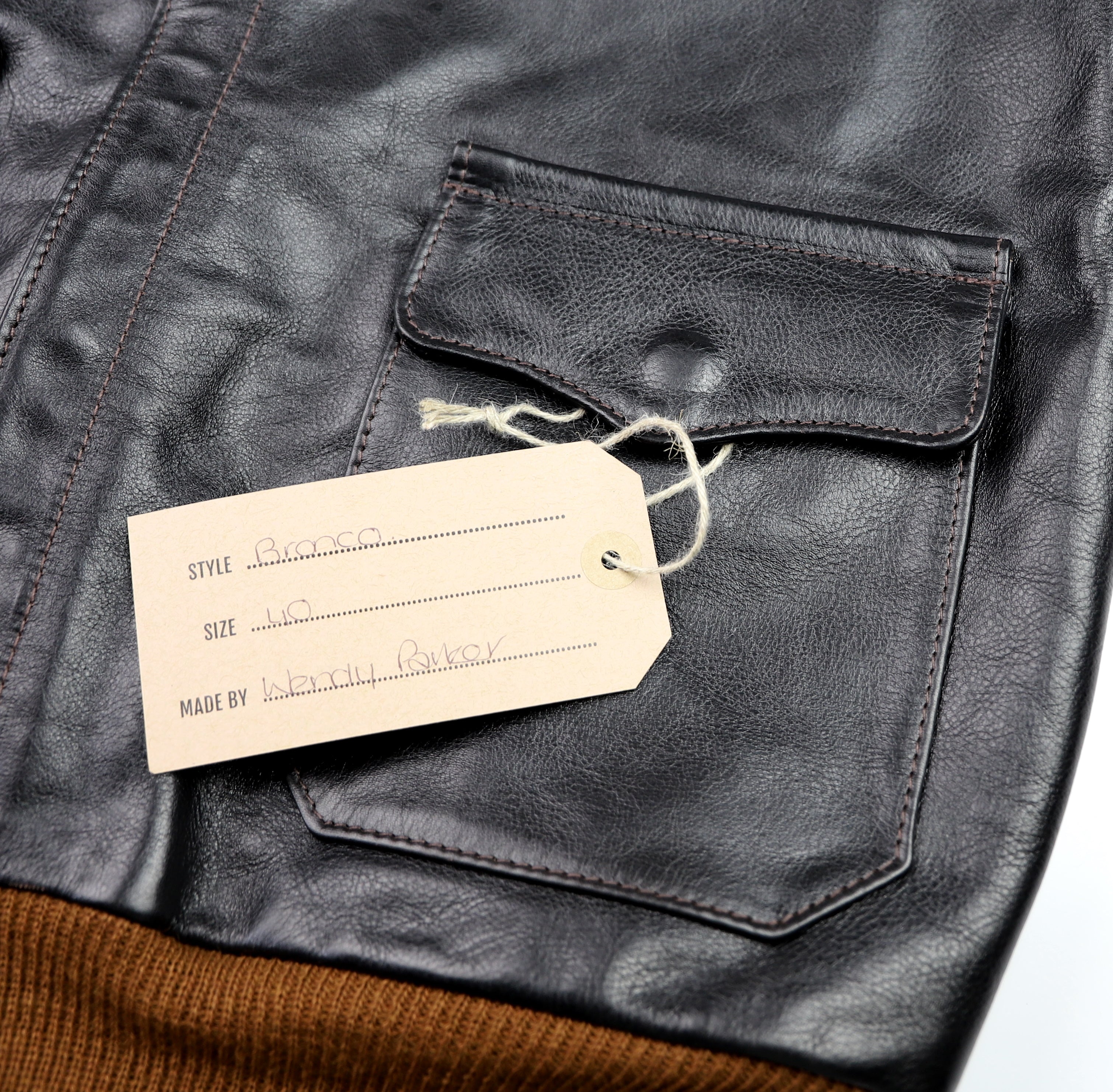 Aero A-2 Military Flight Jacket, size 40, Blackened Brown Vicenza Horsehide
