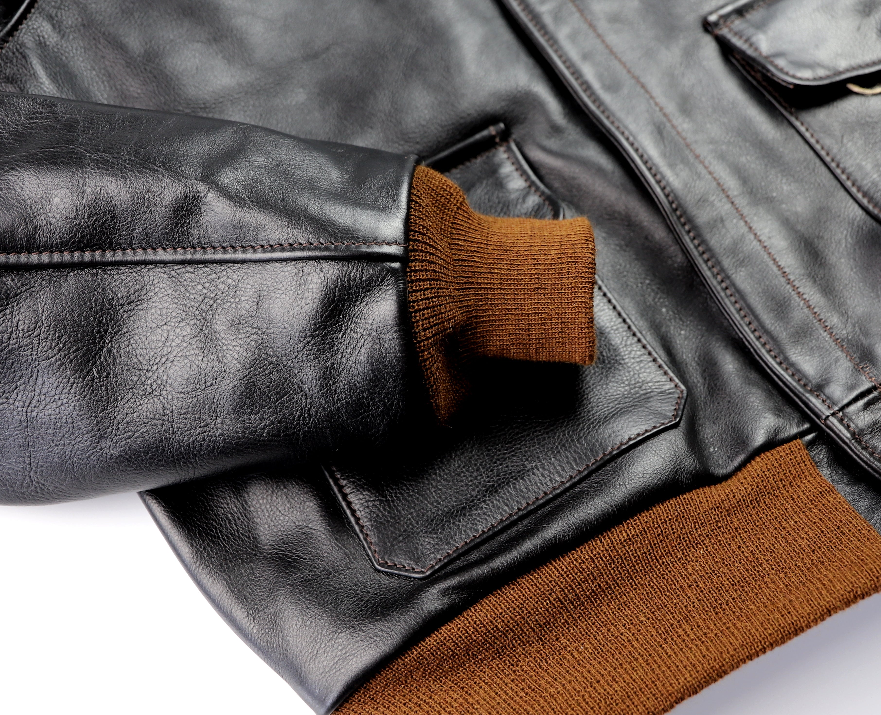 Aero A-2 Military Flight Jacket, size 42, Blackened Brown Vicenza Horsehide