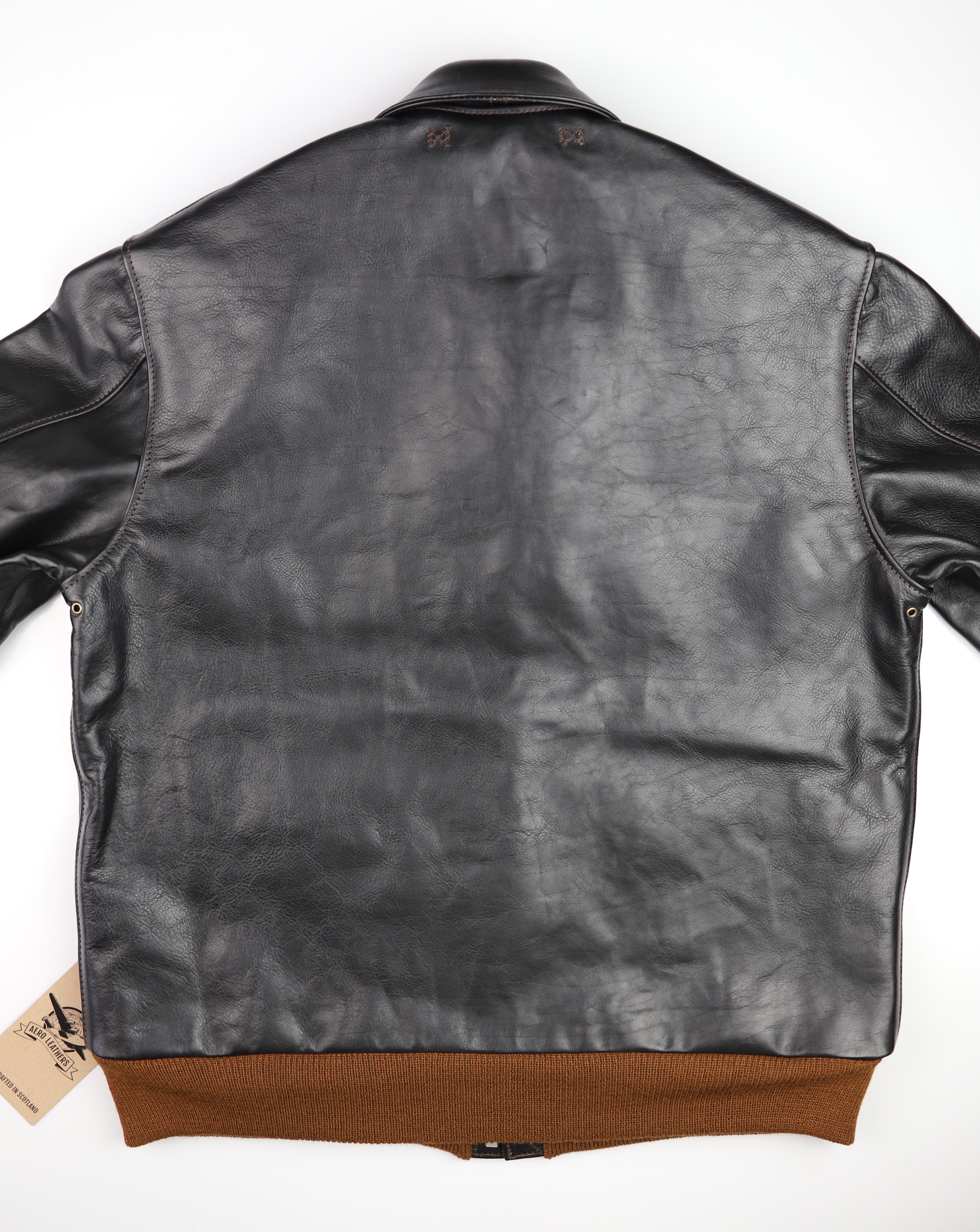 Aero A-2 Military Flight Jacket, size 42, Blackened Brown Vicenza Horsehide