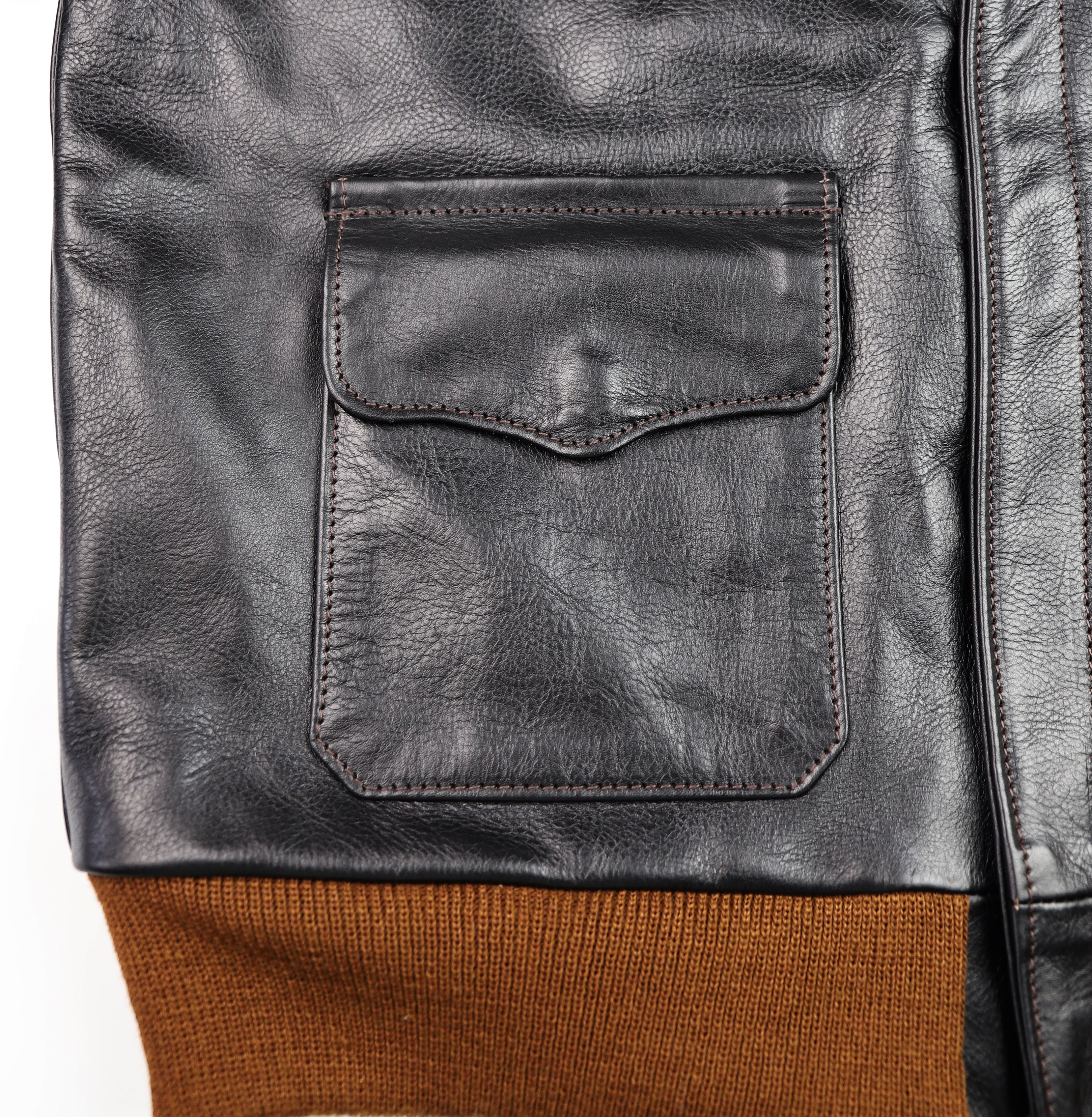 Aero A-2 Military Flight Jacket, size 42, Blackened Brown Vicenza Horsehide