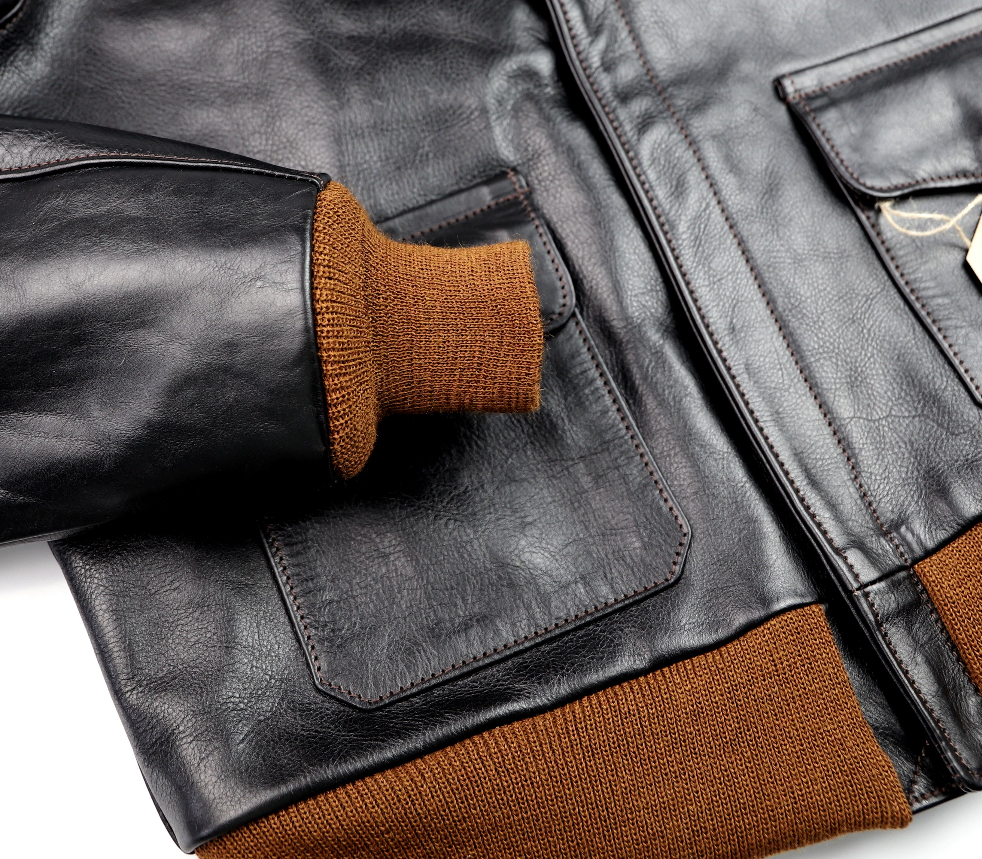 Aero A-2 Military Flight Jacket, size 42, Blackened Brown Vicenza Horsehide