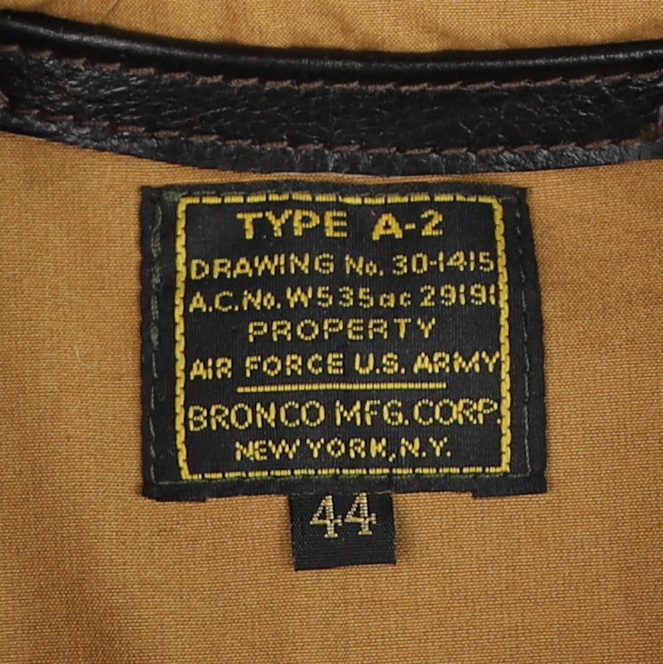 Aero A-2 Military Flight Jacket, size 44, Blackened Brown Vicenza