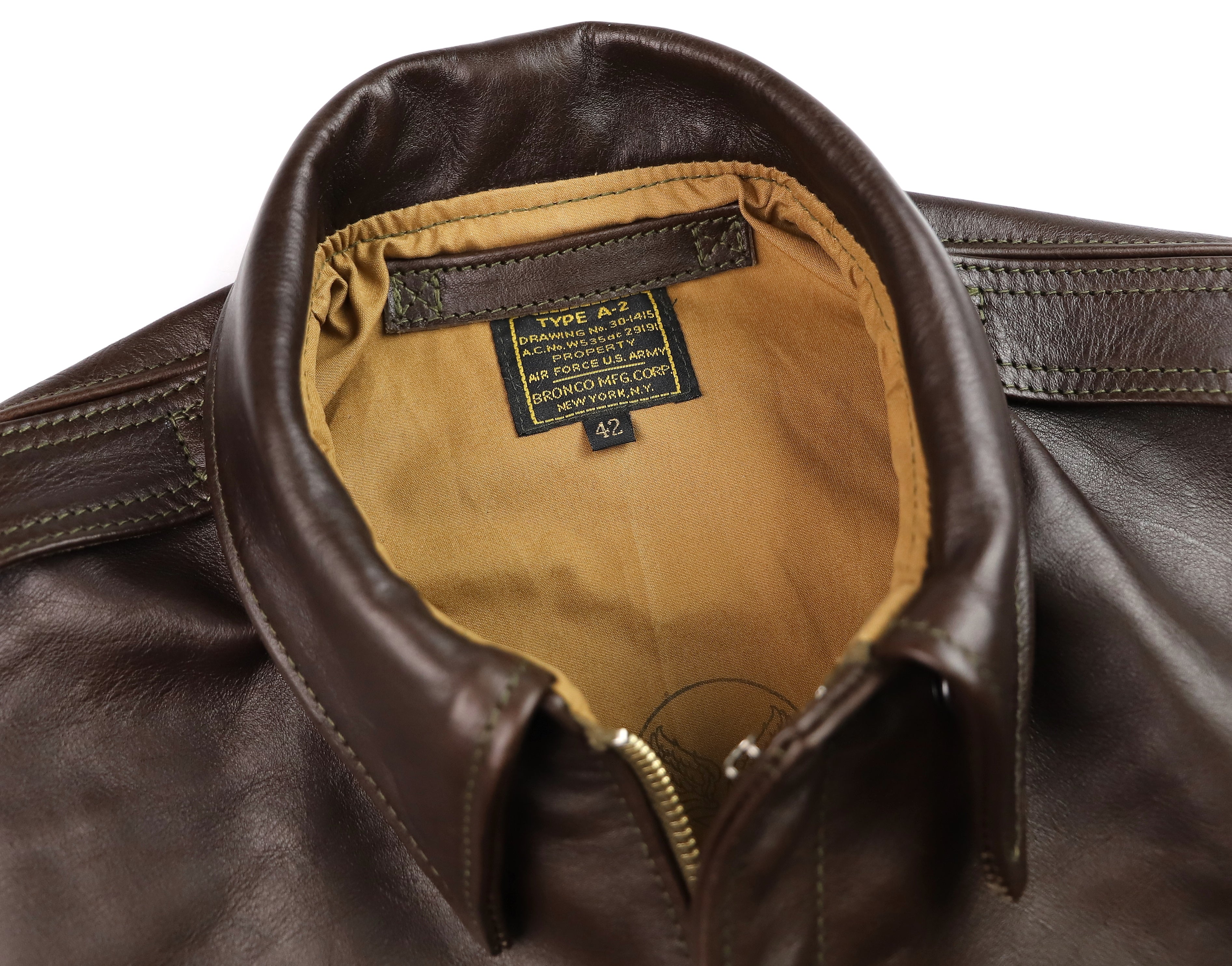 Aero A-2 Military Flight Jacket, size 42, Dark Seal Vicenza Horsehide