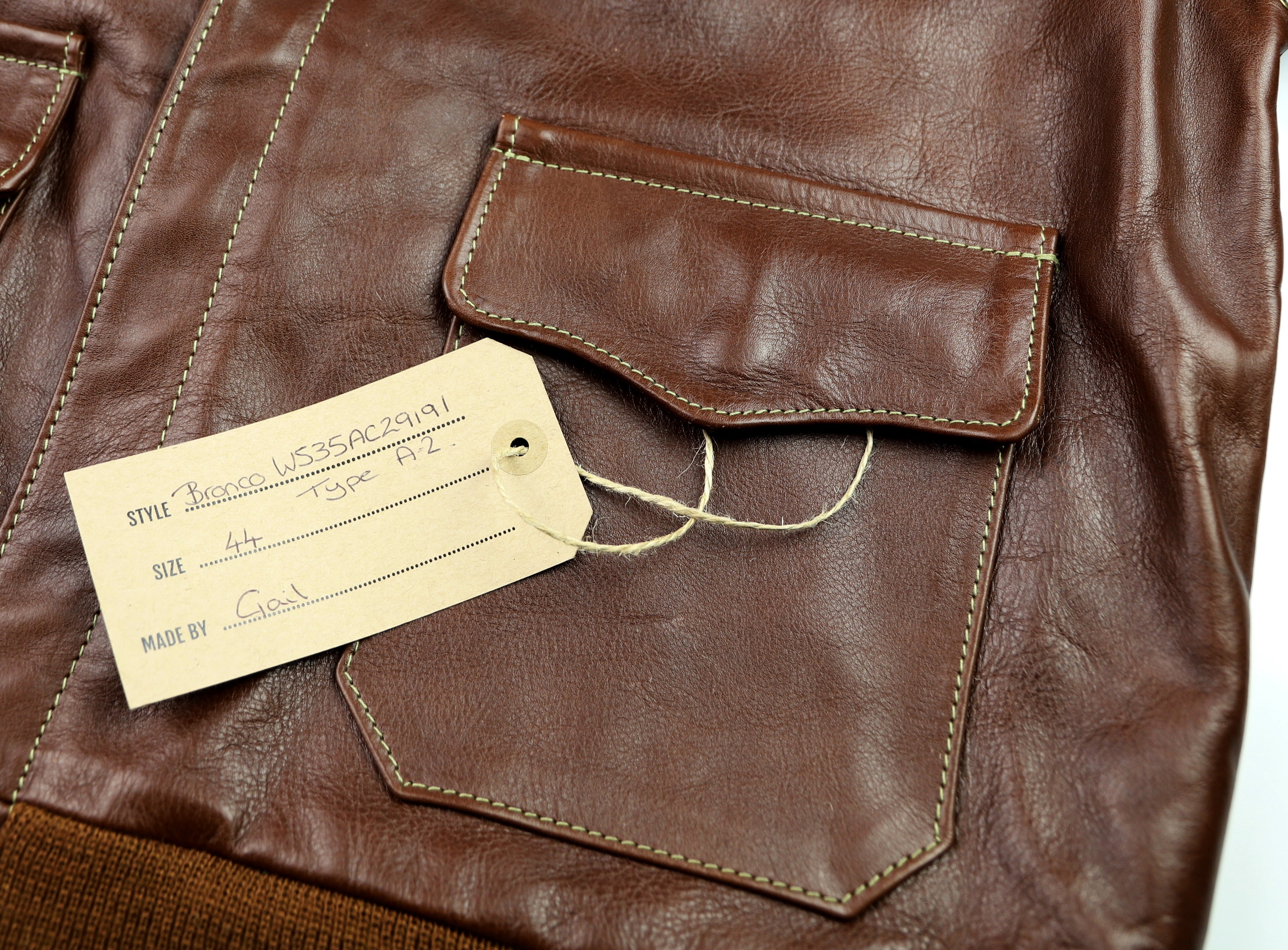 Aero A-2 Military Flight Jacket, size 44, Russet Vicenza Horsehide