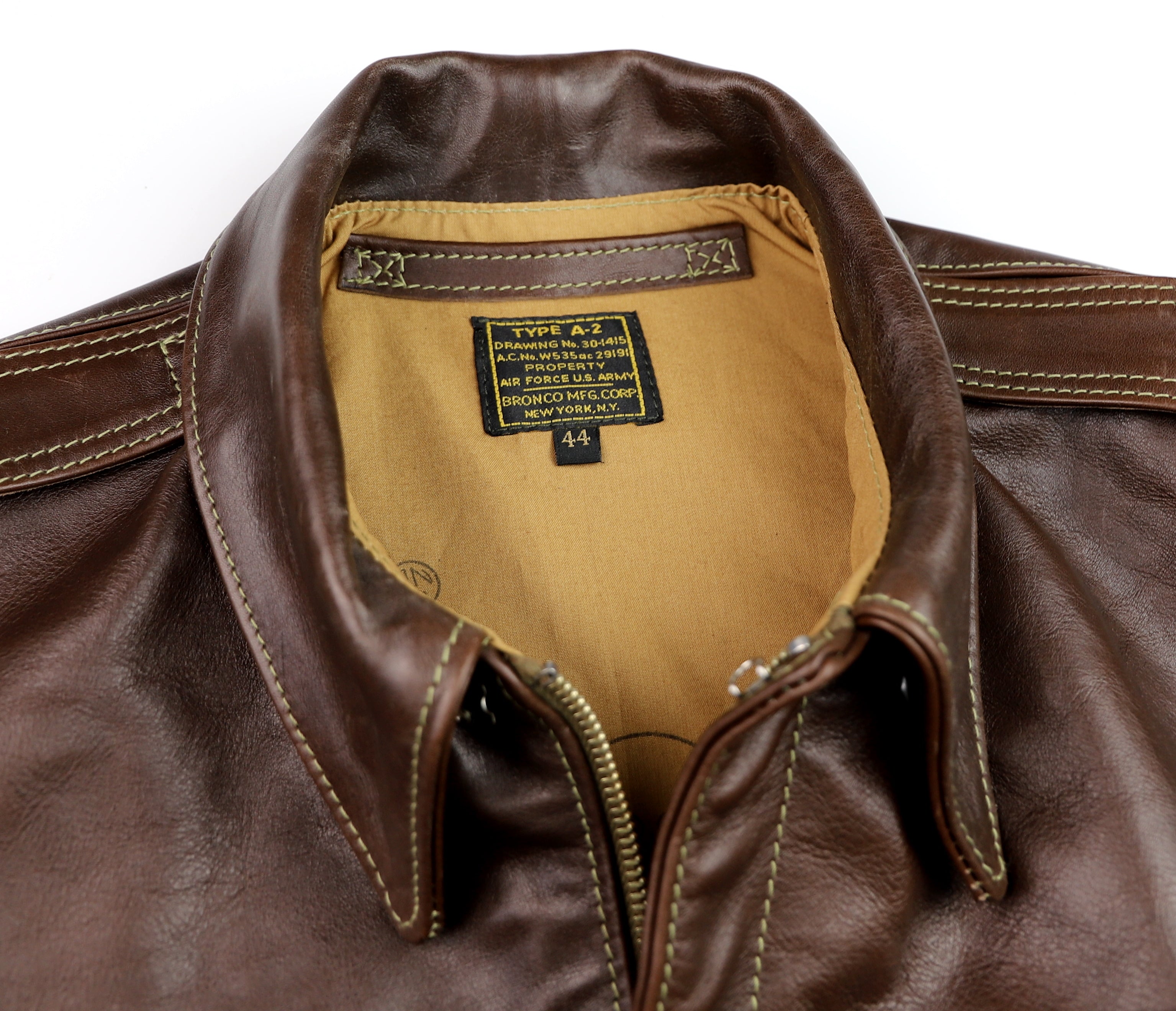 Aero A-2 Military Flight Jacket, size 44, Seal Vicenza Horsehide