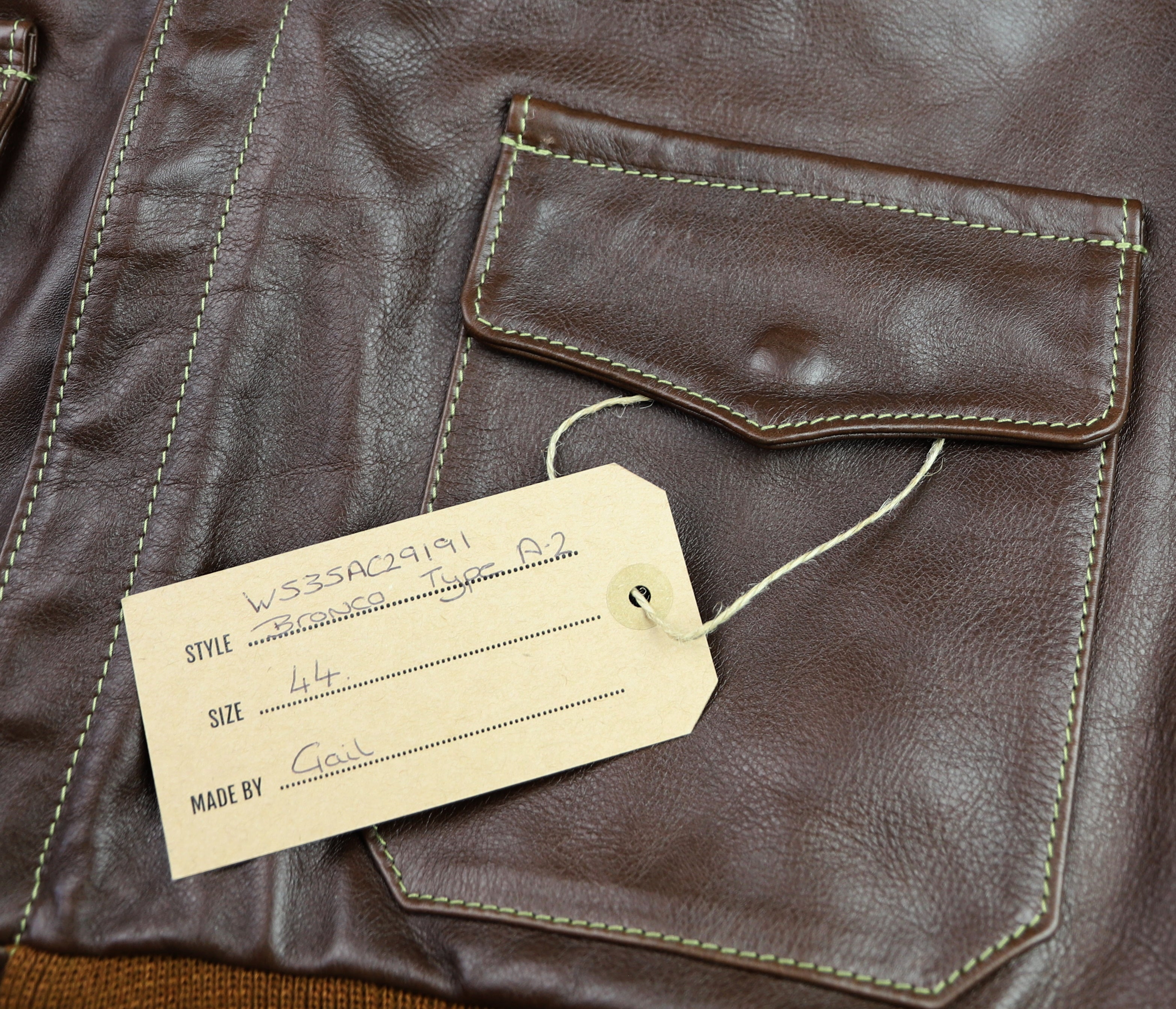 Aero A-2 Military Flight Jacket, size 44, Seal Vicenza Horsehide