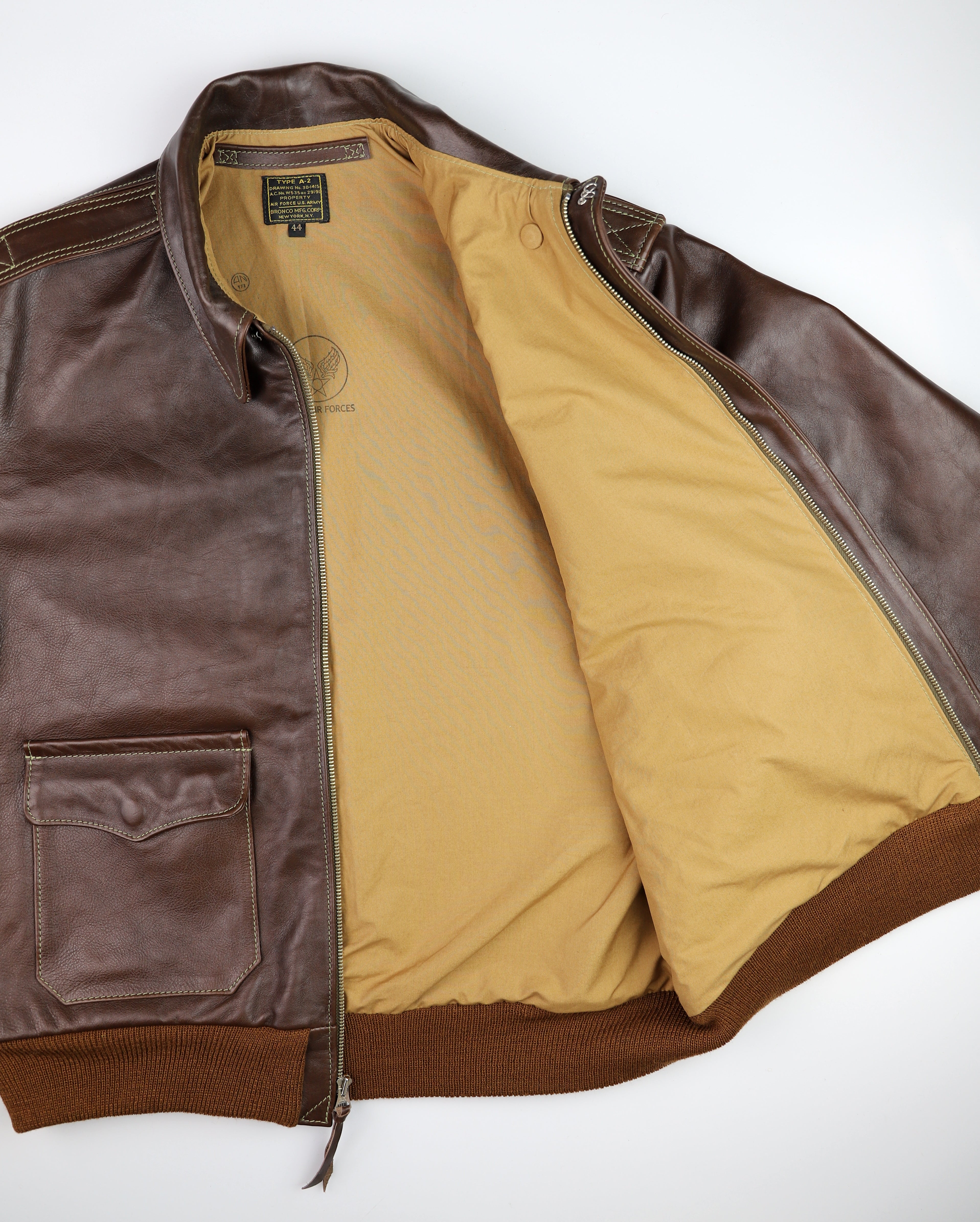 Aero A-2 Military Flight Jacket, size 44, Seal Vicenza Horsehide