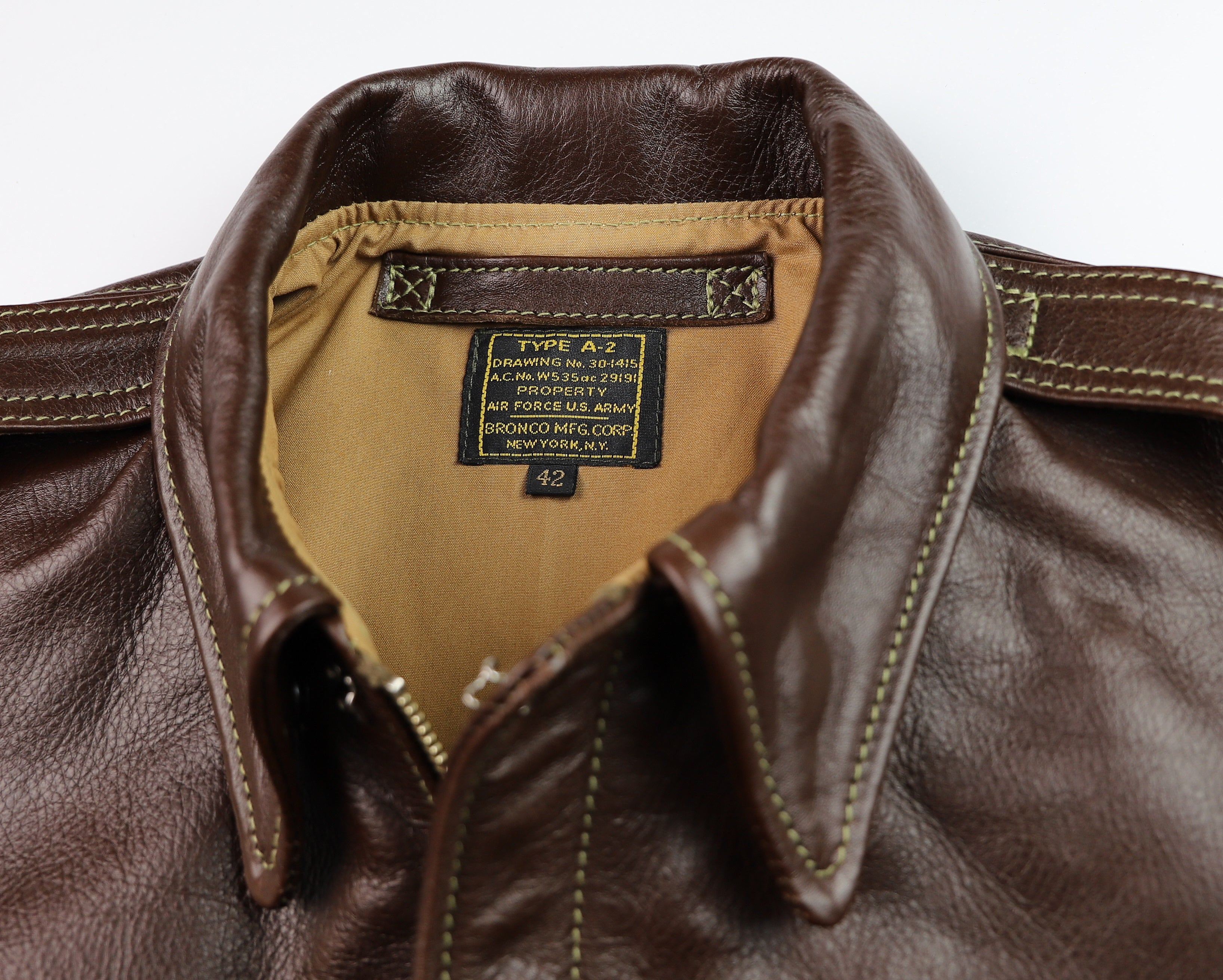 Aero A-2 Military Flight Jacket, size 42, Seal Vicenza Horsehide