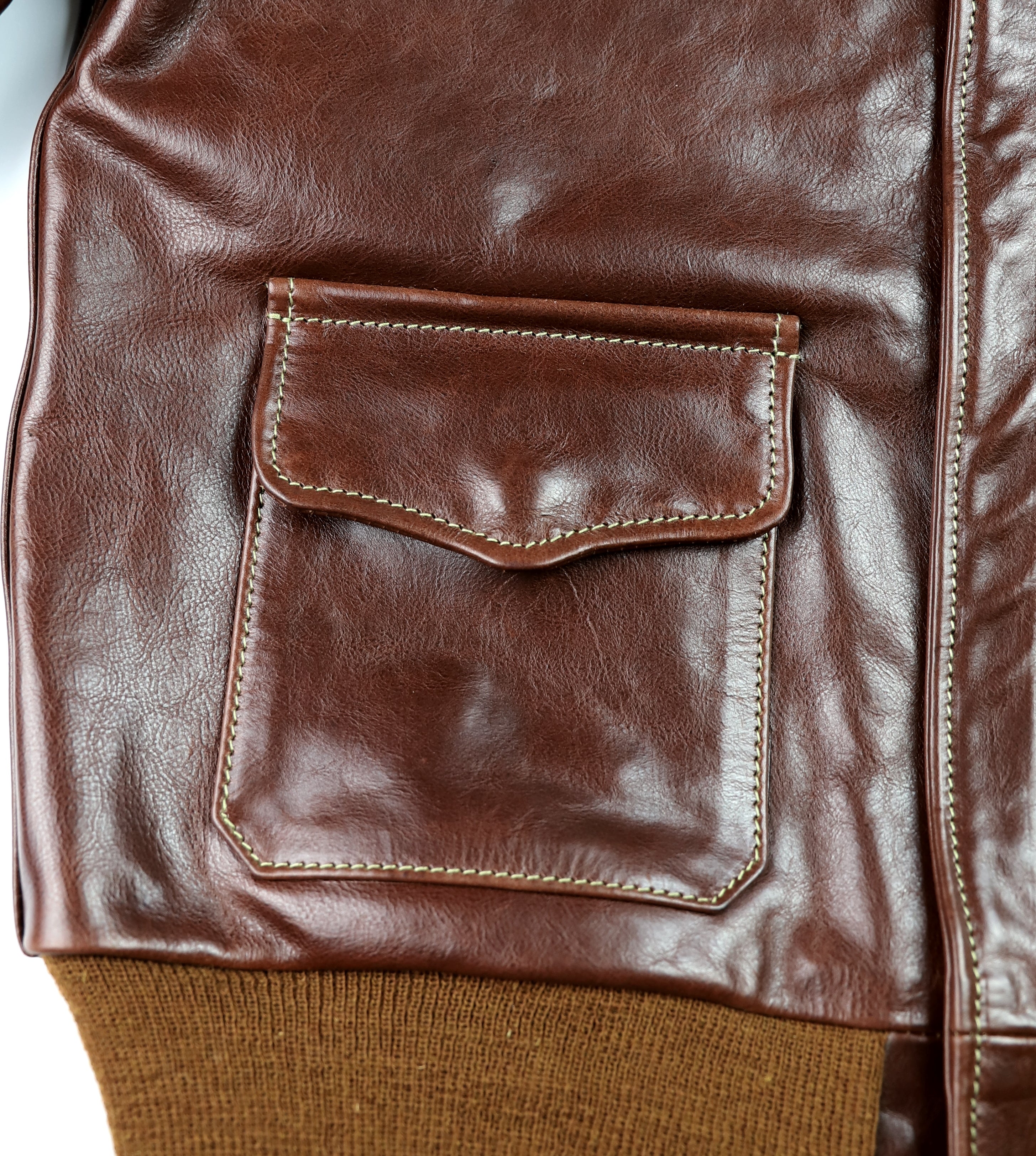Aero Bronco A-2 Military Flight Jacket, size 40, Tobacco Badalassi Cowhide