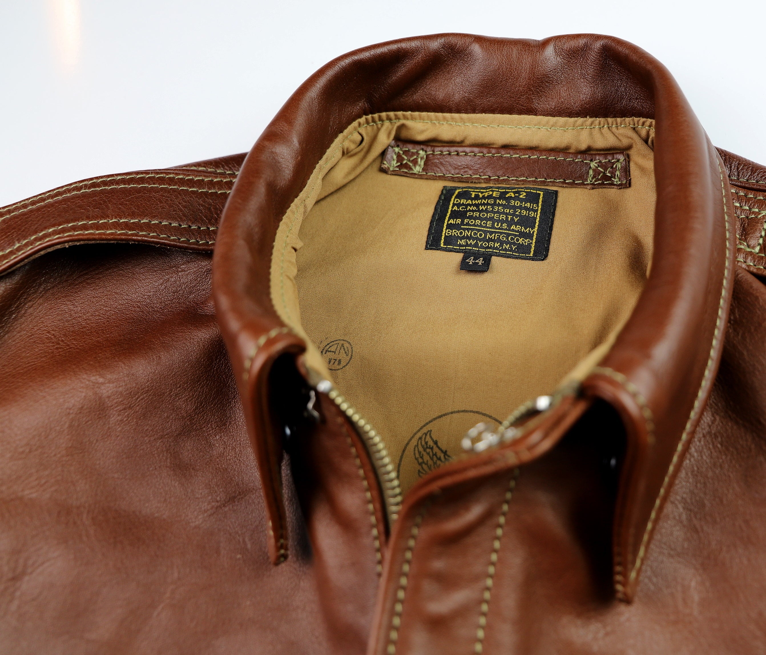 Aero A-2 Military Flight Jacket, size 44, Russet Vicenza Horsehide
