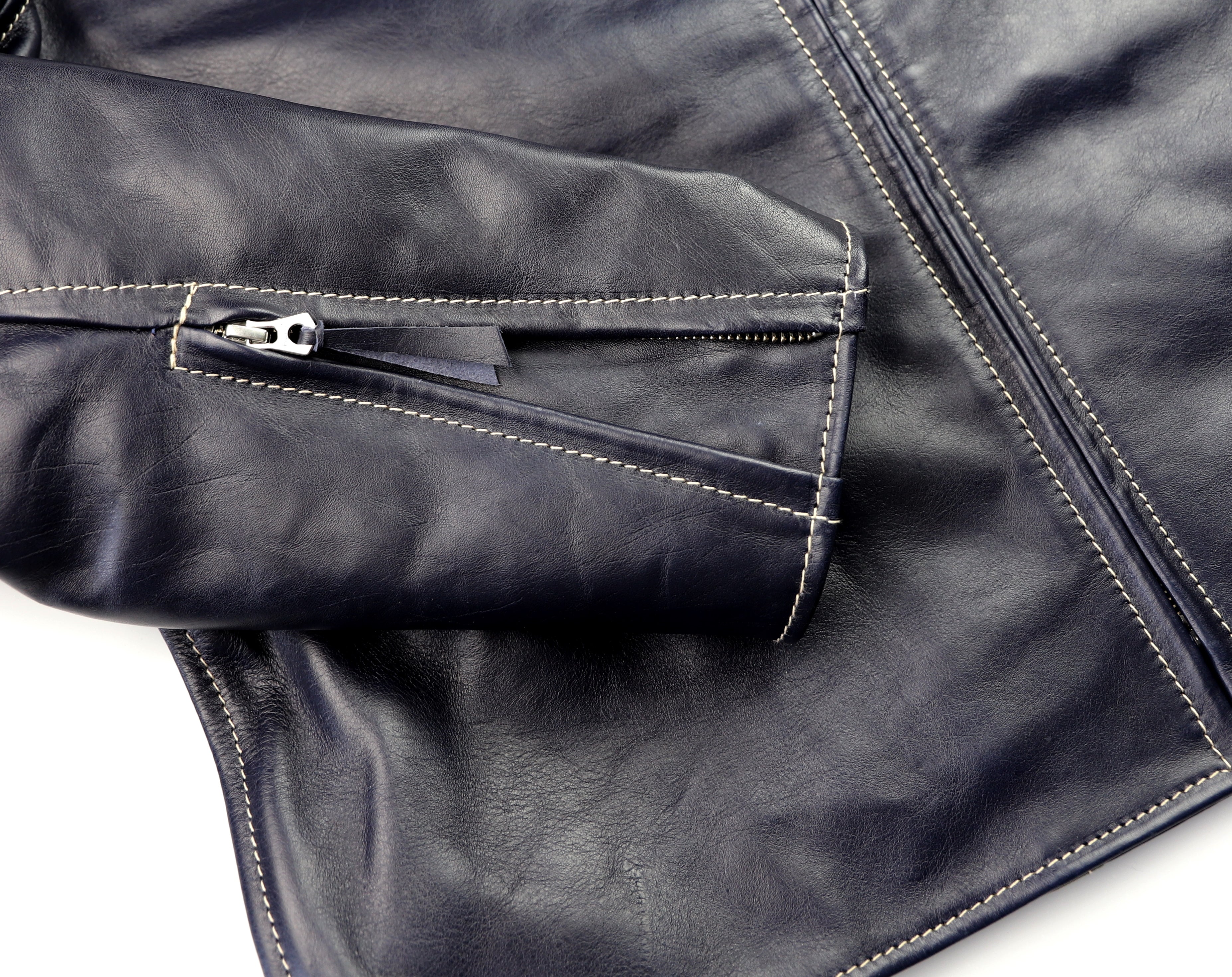 Aero Cafe Racer, size 46, Blue Vicenza Horsehide