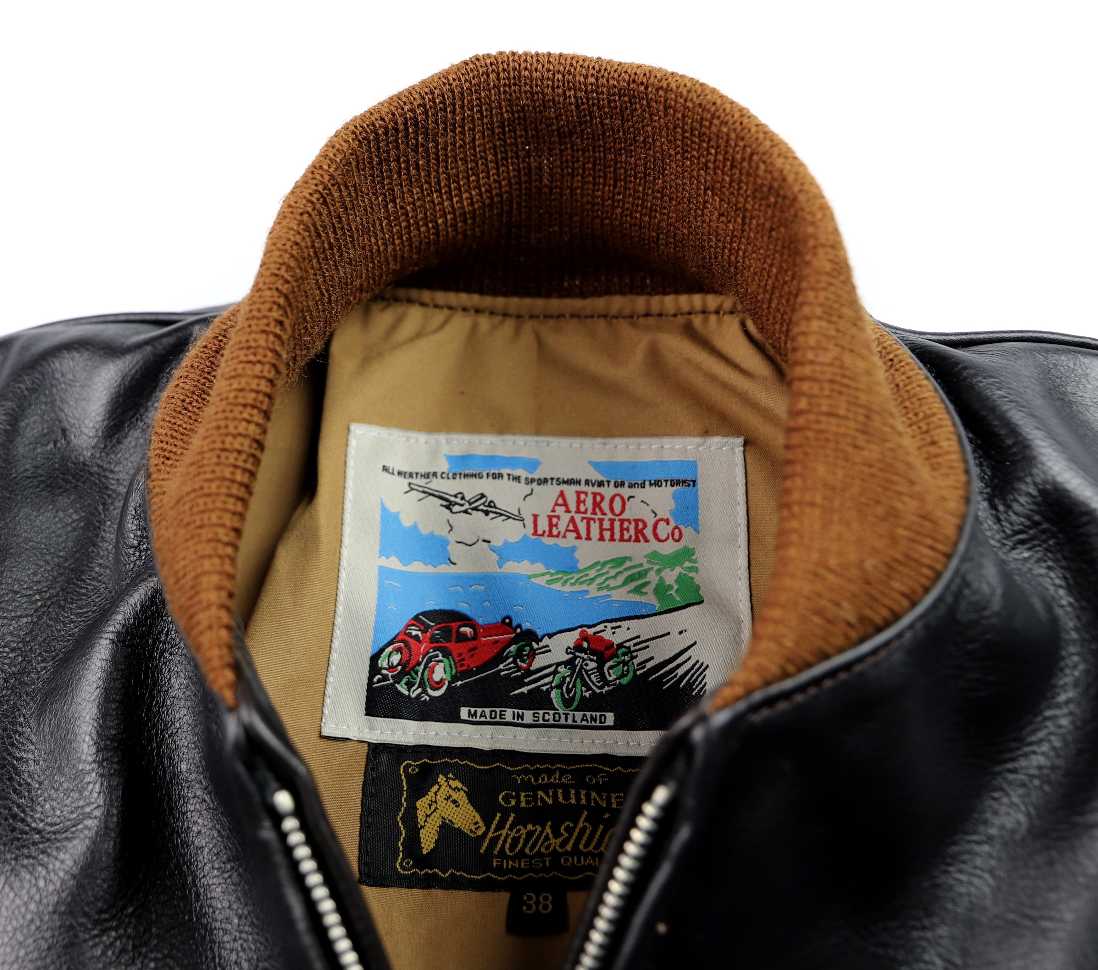 Aero College Jacket, size 38 (fits like 40), Blackened Brown Vicenza Horsehide