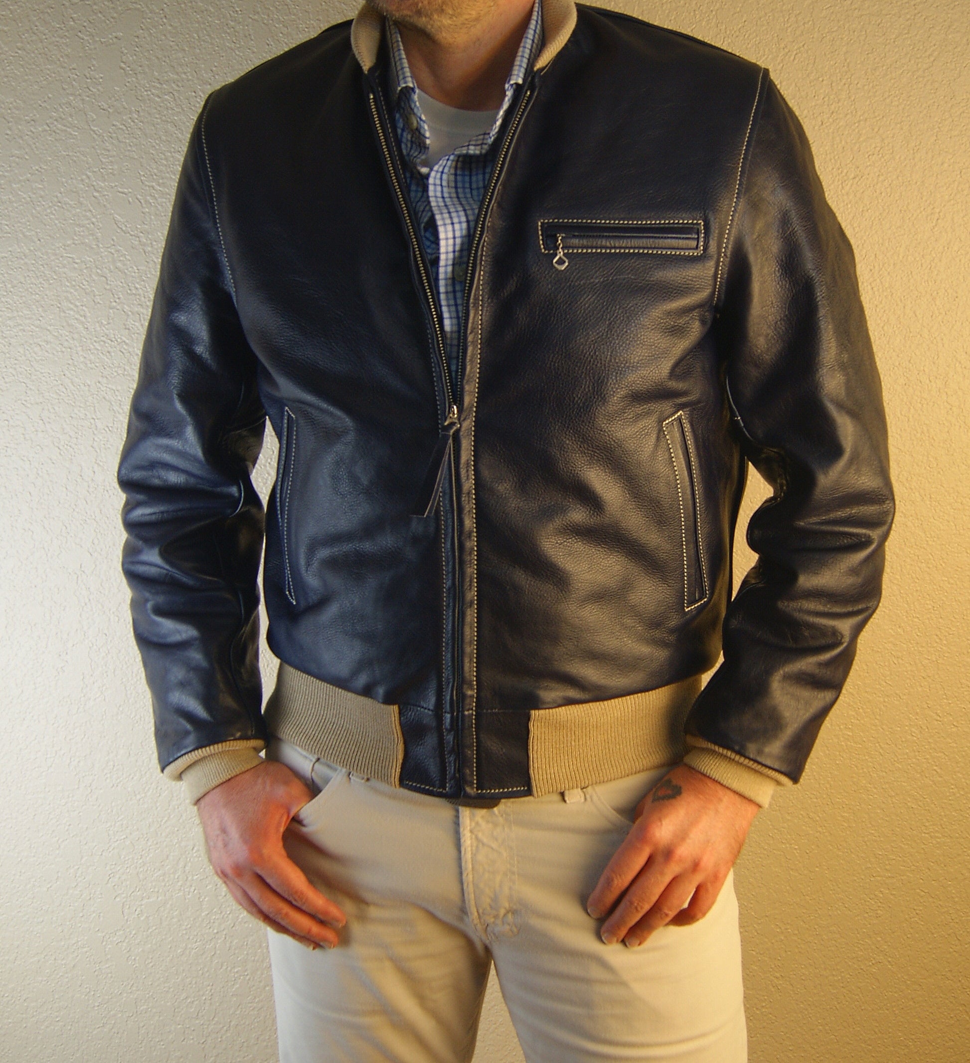 Aero College Jacket, size 38 (fits like 40), Blackened Brown Vicenza Horsehide