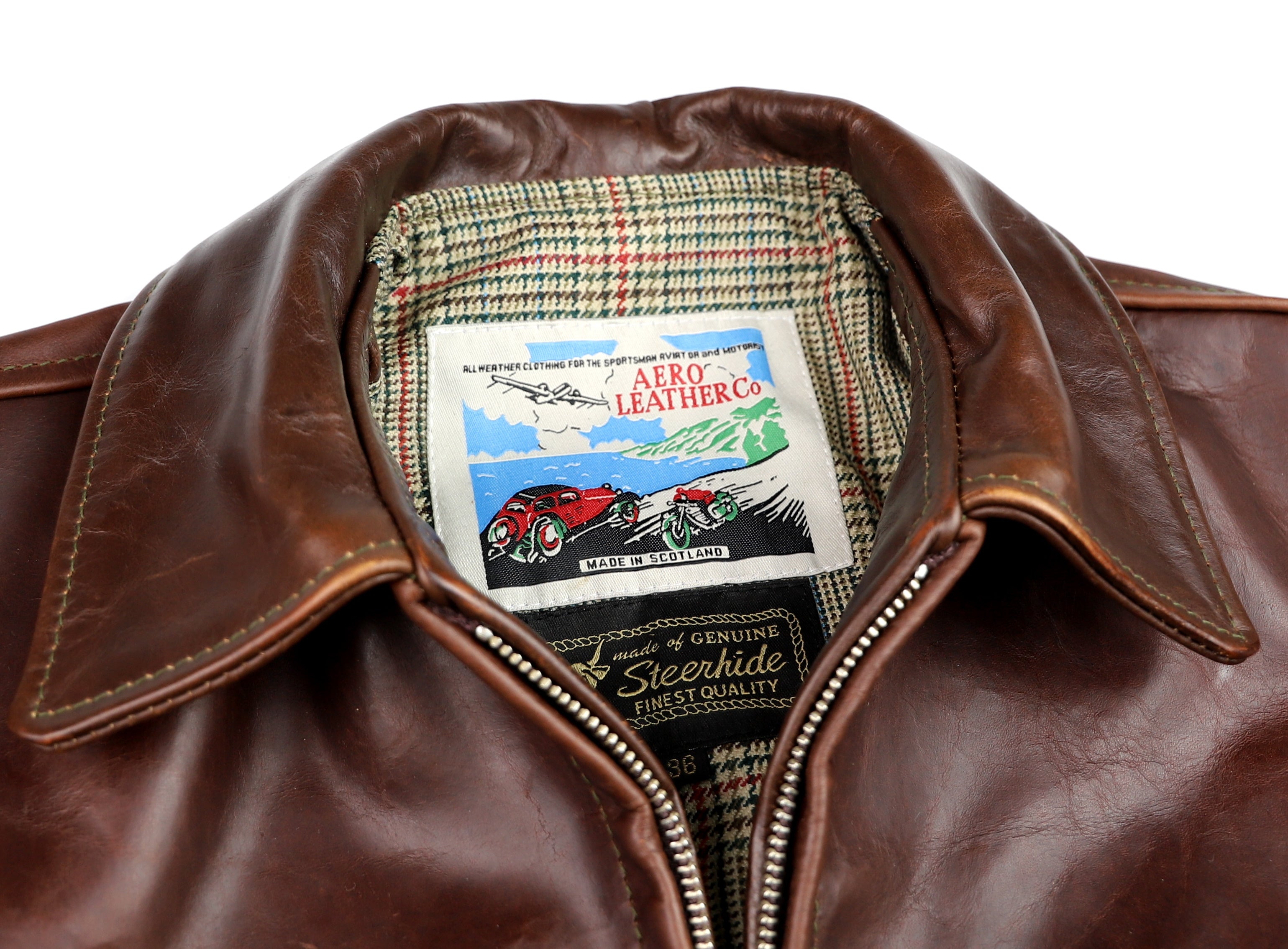 Aero Highwayman, sz 36 (fits like size 40), Brown CXL Steerhide