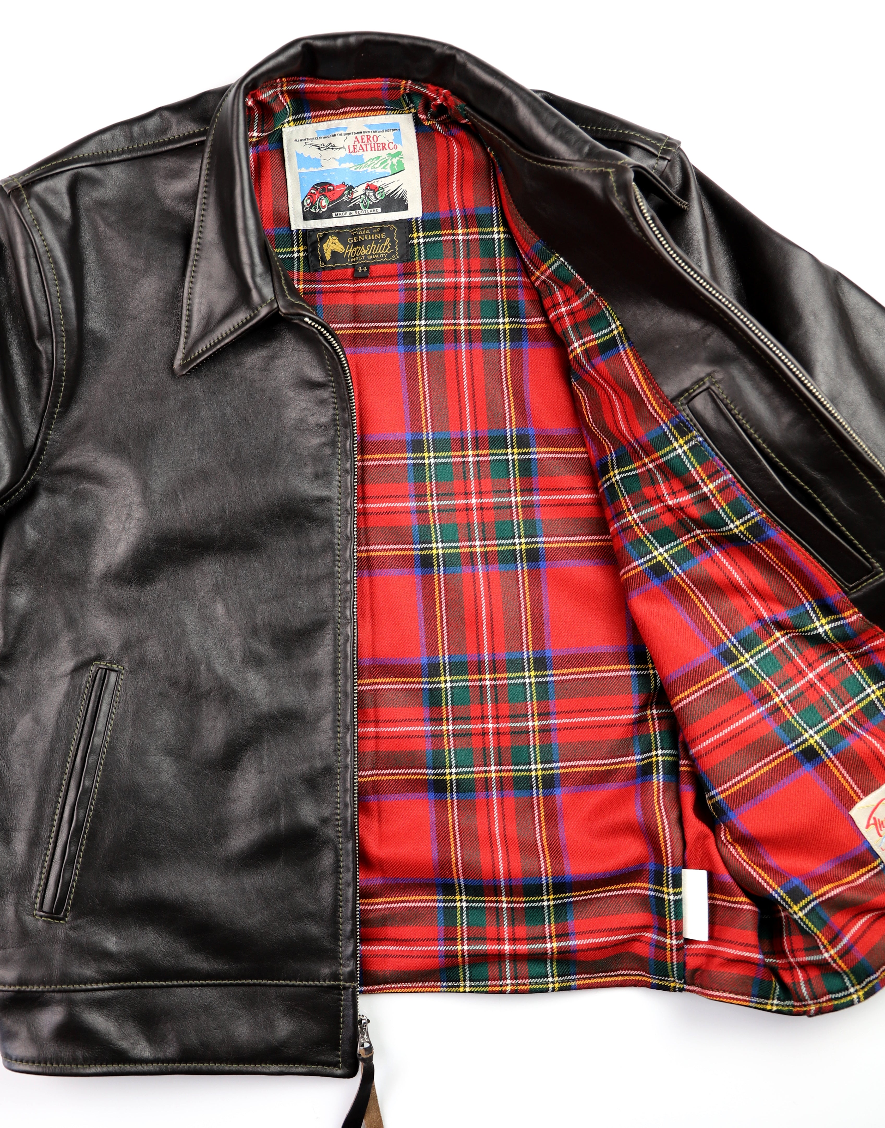 Aero Premier Highwayman, size 44, Blackened Brown Vicenza Horsehide