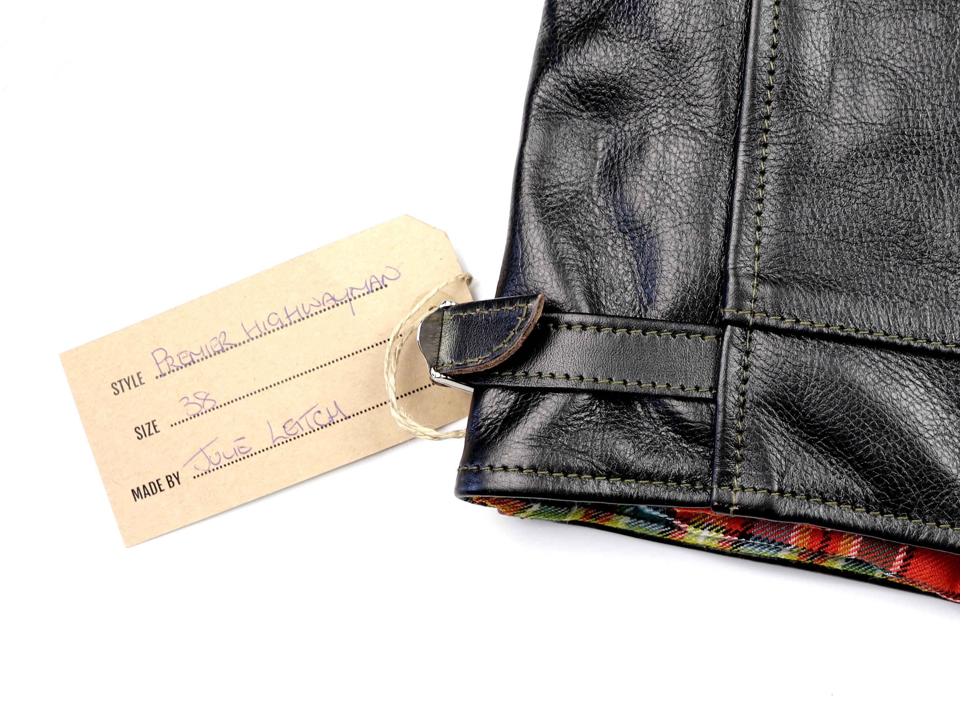 Aero Premier Highwayman, size 38, Blackened Brown Vicenza Horsehide