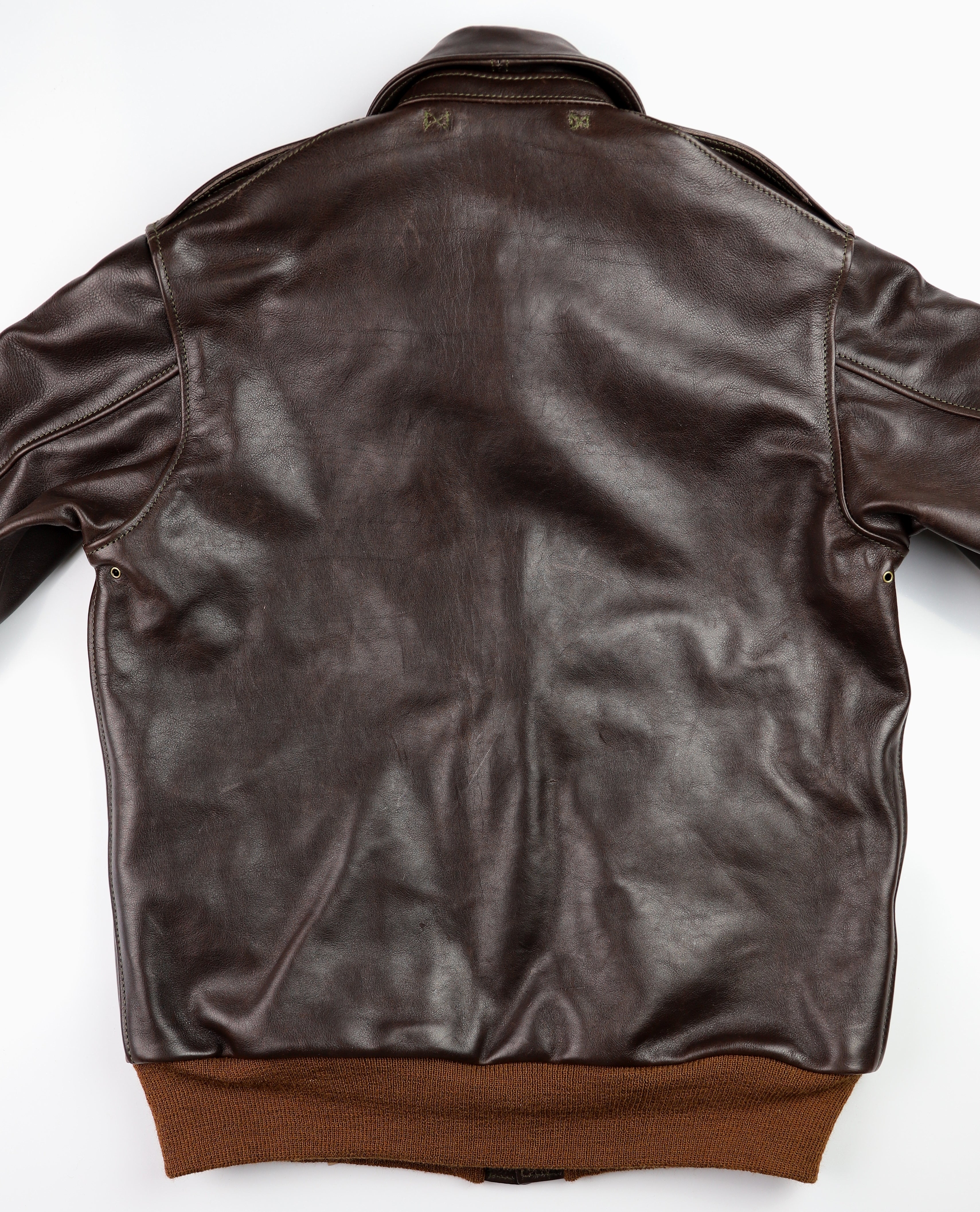 Aero A-2 Military Flight Jacket, size 38, Dark Seal Vicenza Horsehide