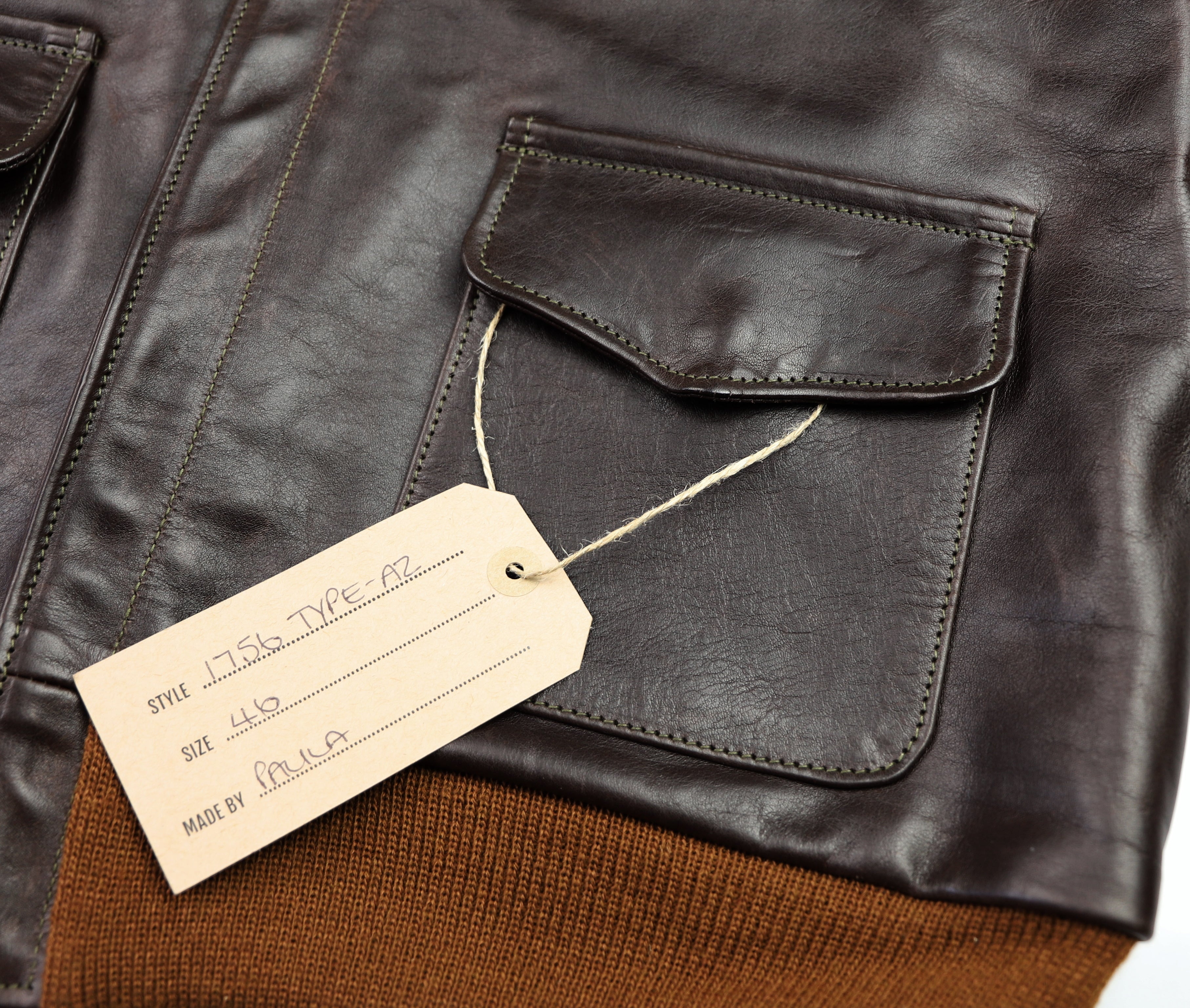 Aero A-2 Military Flight Jacket, size 46, Dark Seal Vicenza Horsehide