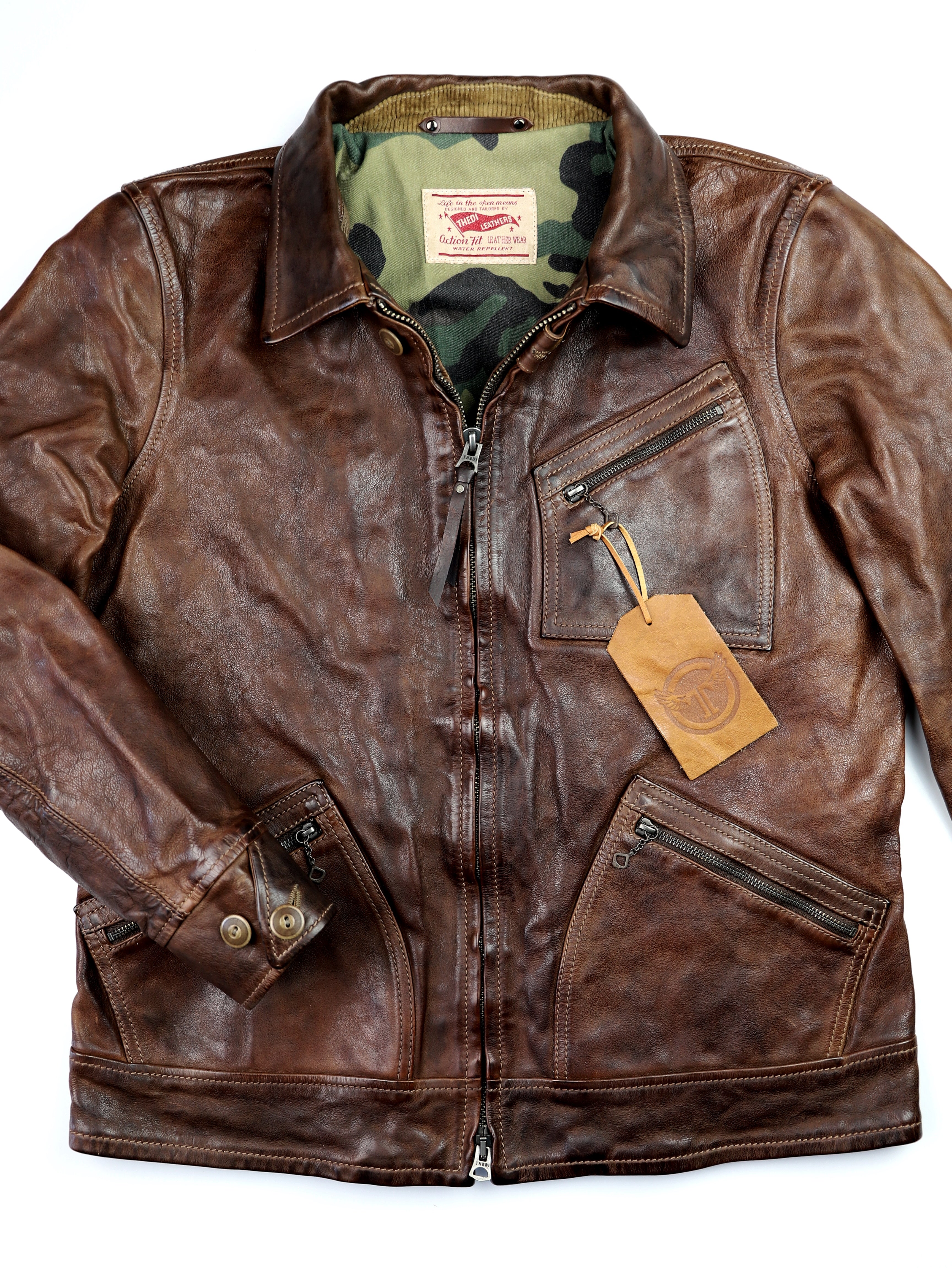 Thedi Aegean Half Belt, size Large, Hand-Dyed Cocoa Buffalo