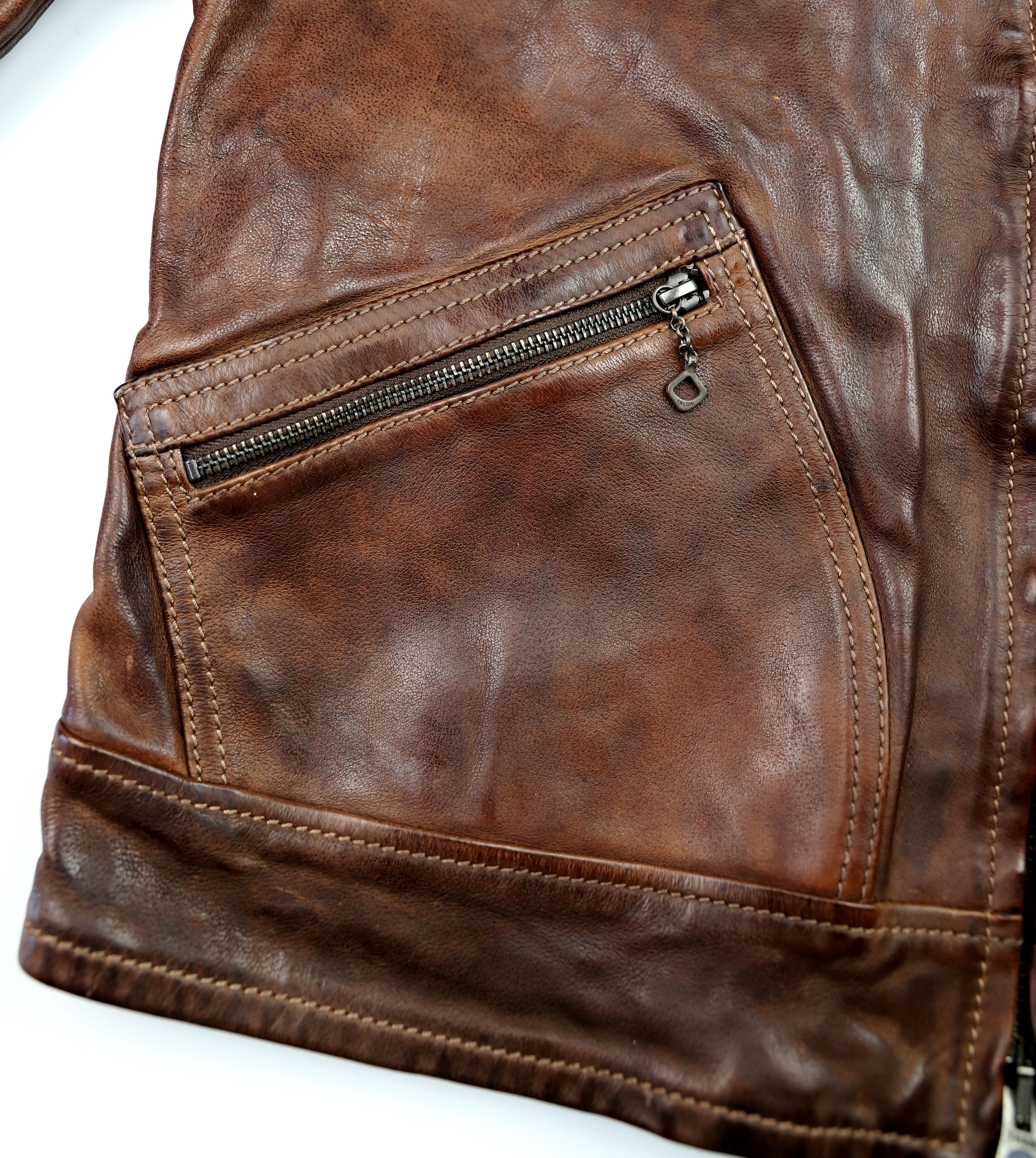 Thedi Aegean Half Belt, size Large, Hand-Dyed Cocoa Buffalo