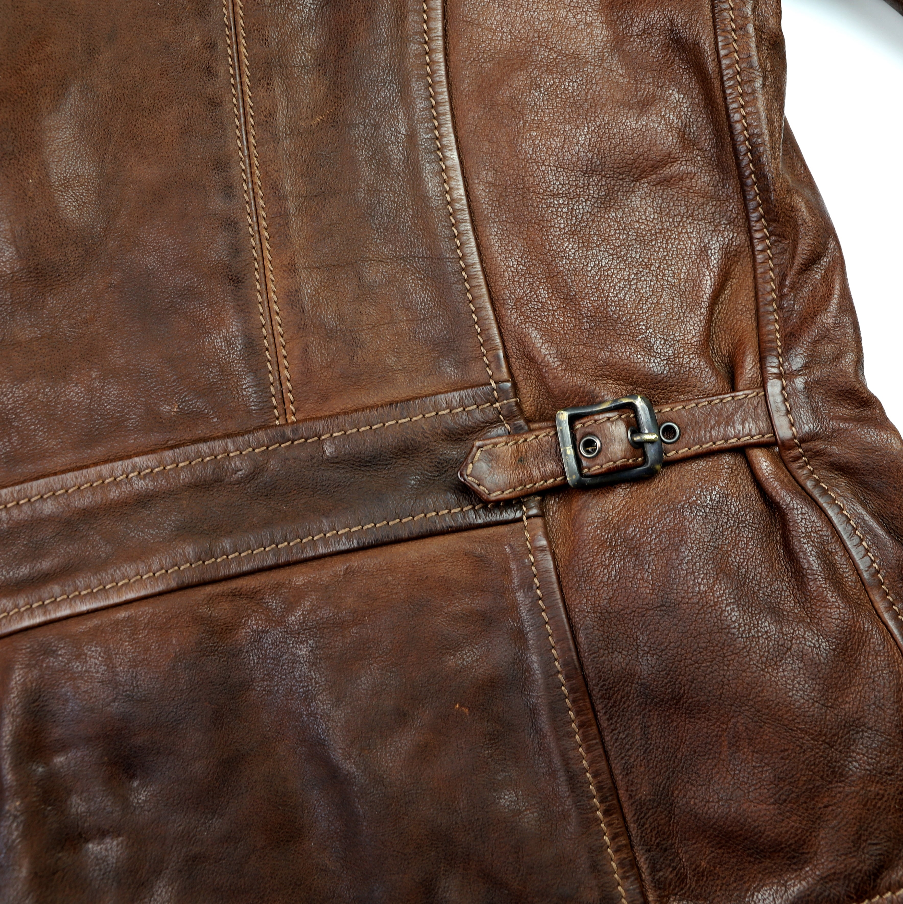 Thedi Aegean Half Belt, size Large, Hand-Dyed Cocoa Buffalo