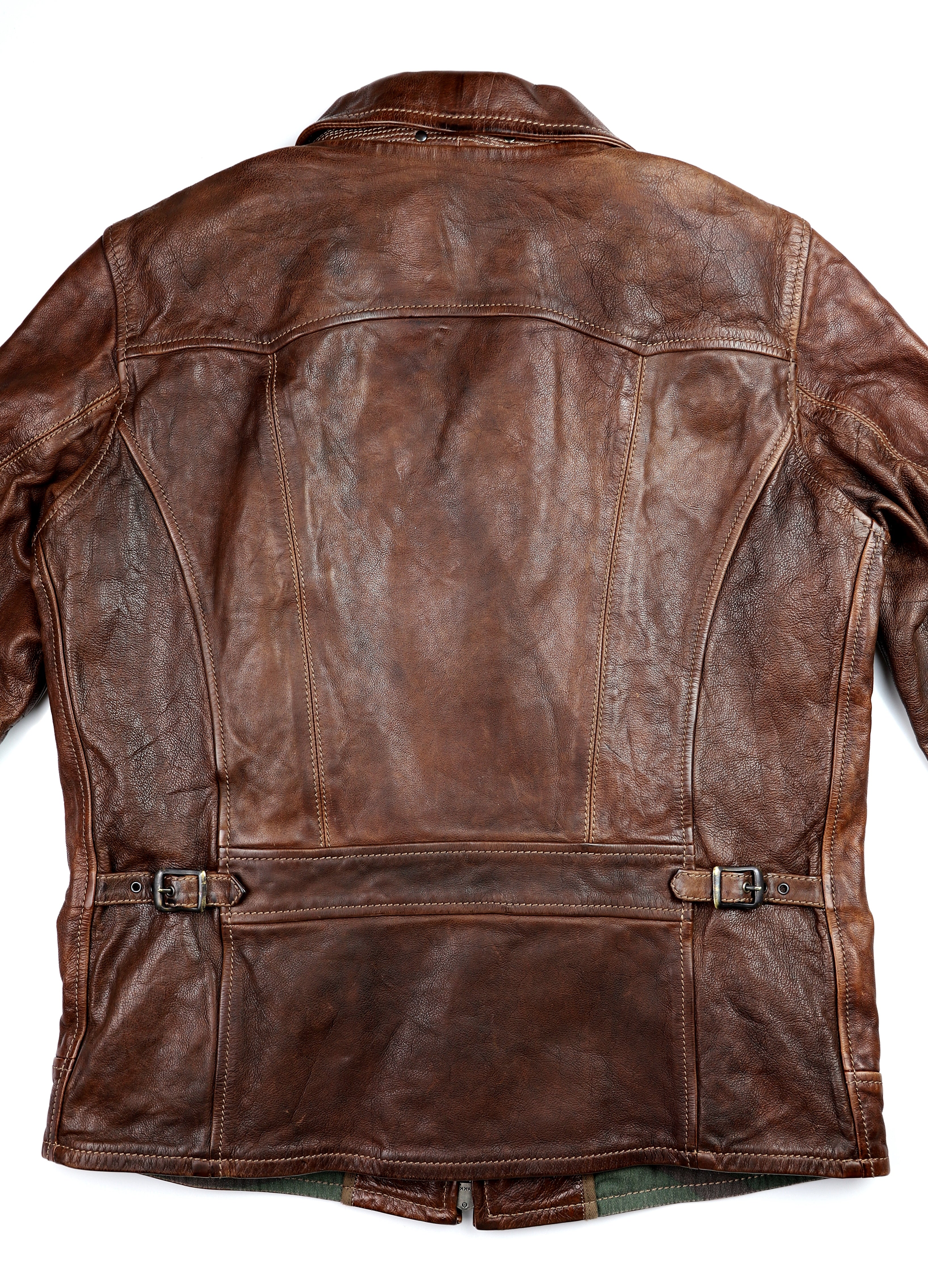 Thedi Aegean Half Belt, size Medium, Hand-Dyed Cocoa Buffalo