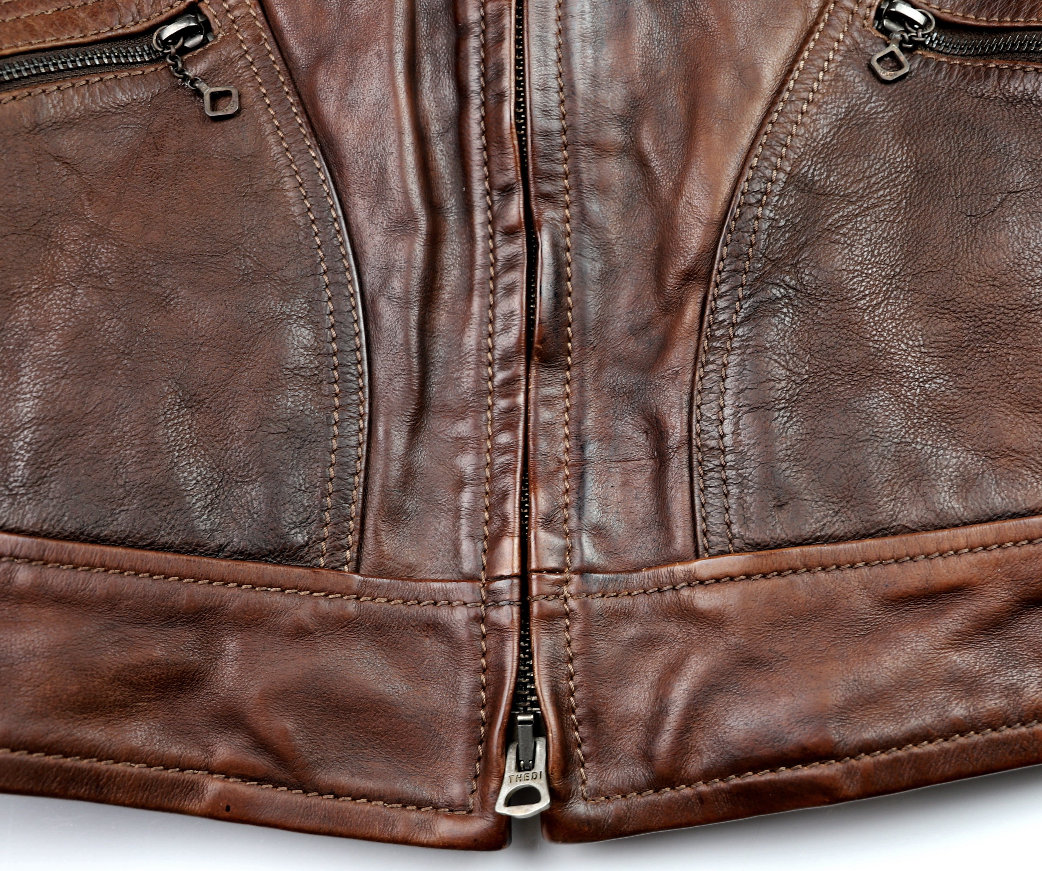 Thedi Aegean Half Belt, size Medium, Hand-Dyed Cocoa Buffalo