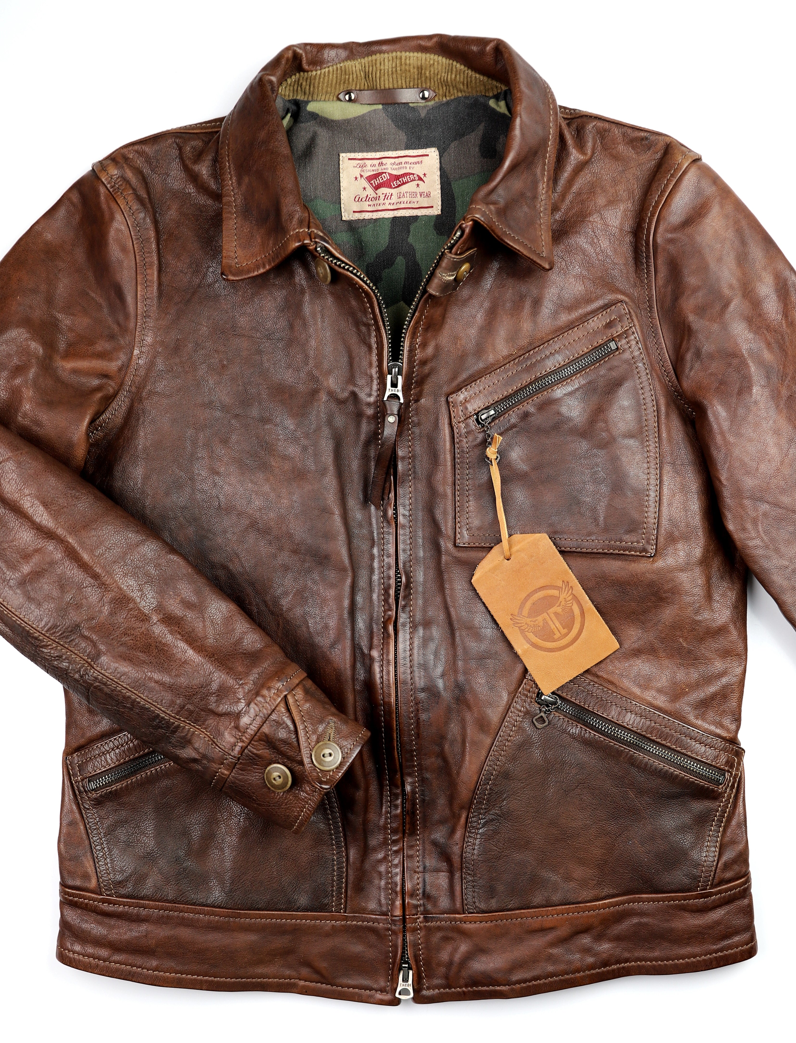 Thedi Aegean Half Belt, size Medium, Hand-Dyed Cocoa Buffalo