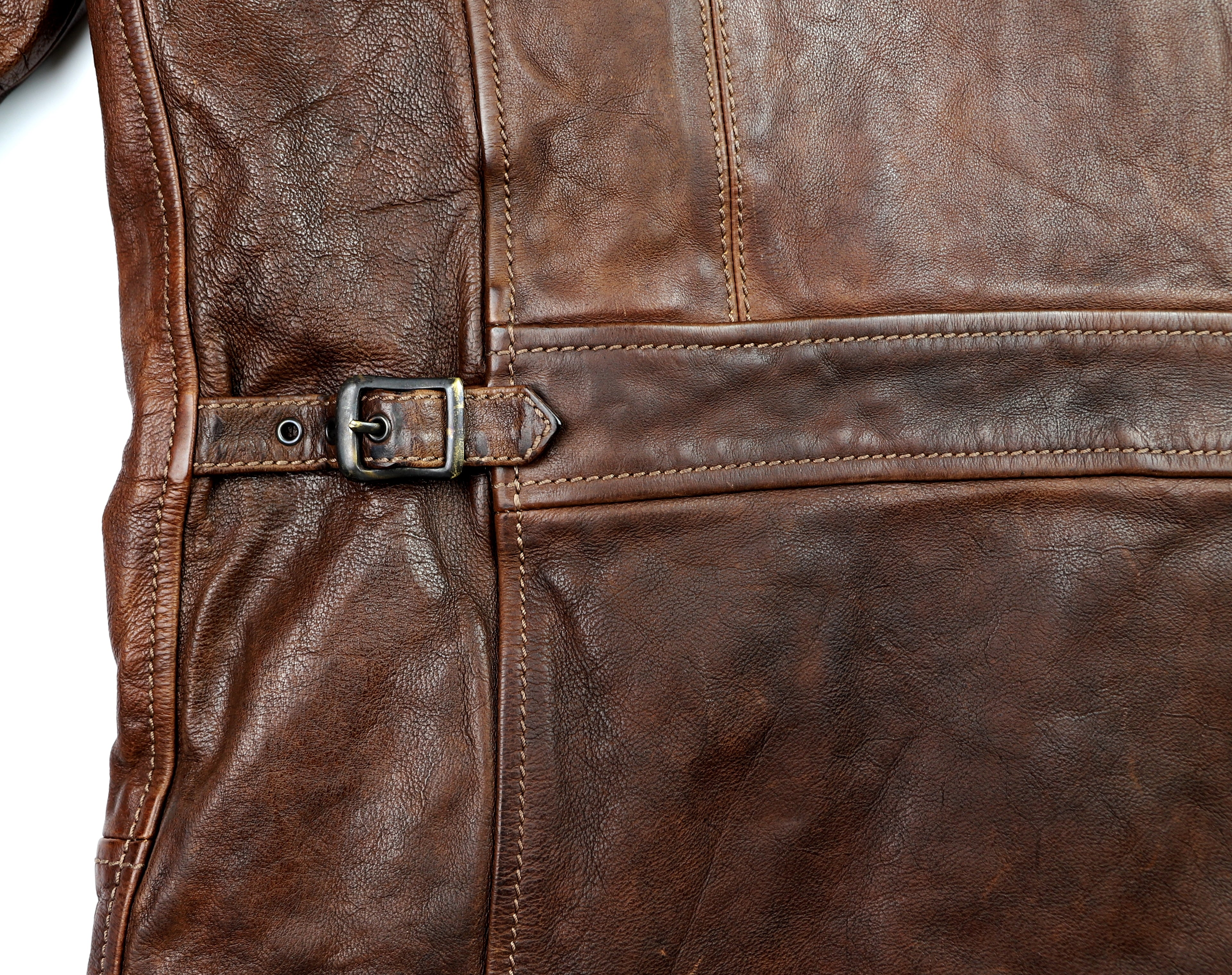 Thedi Aegean Half Belt, size Medium, Hand-Dyed Cocoa Buffalo