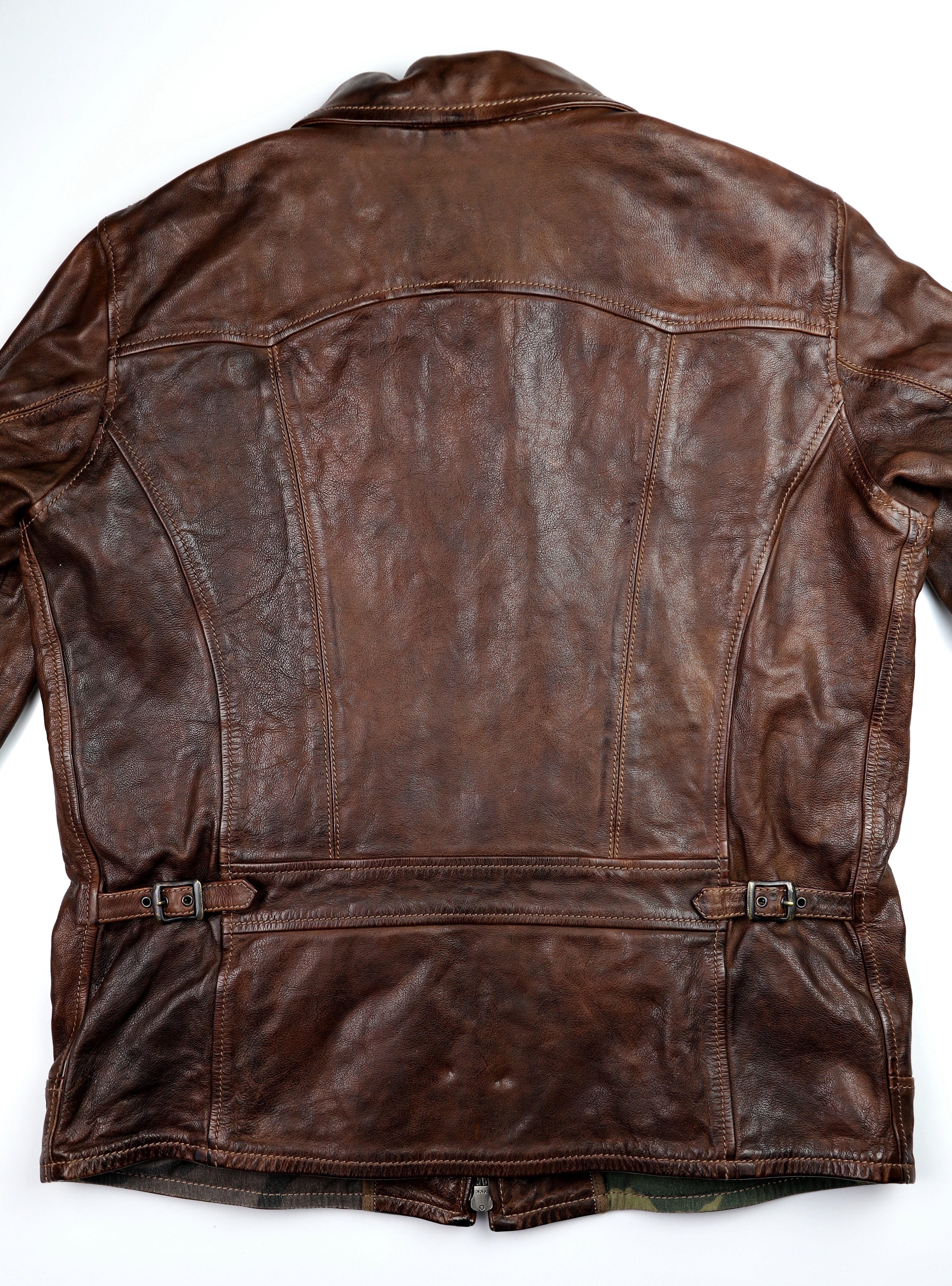 Thedi Aegean Half Belt, size XL, Hand-Dyed Cocoa Buffalo