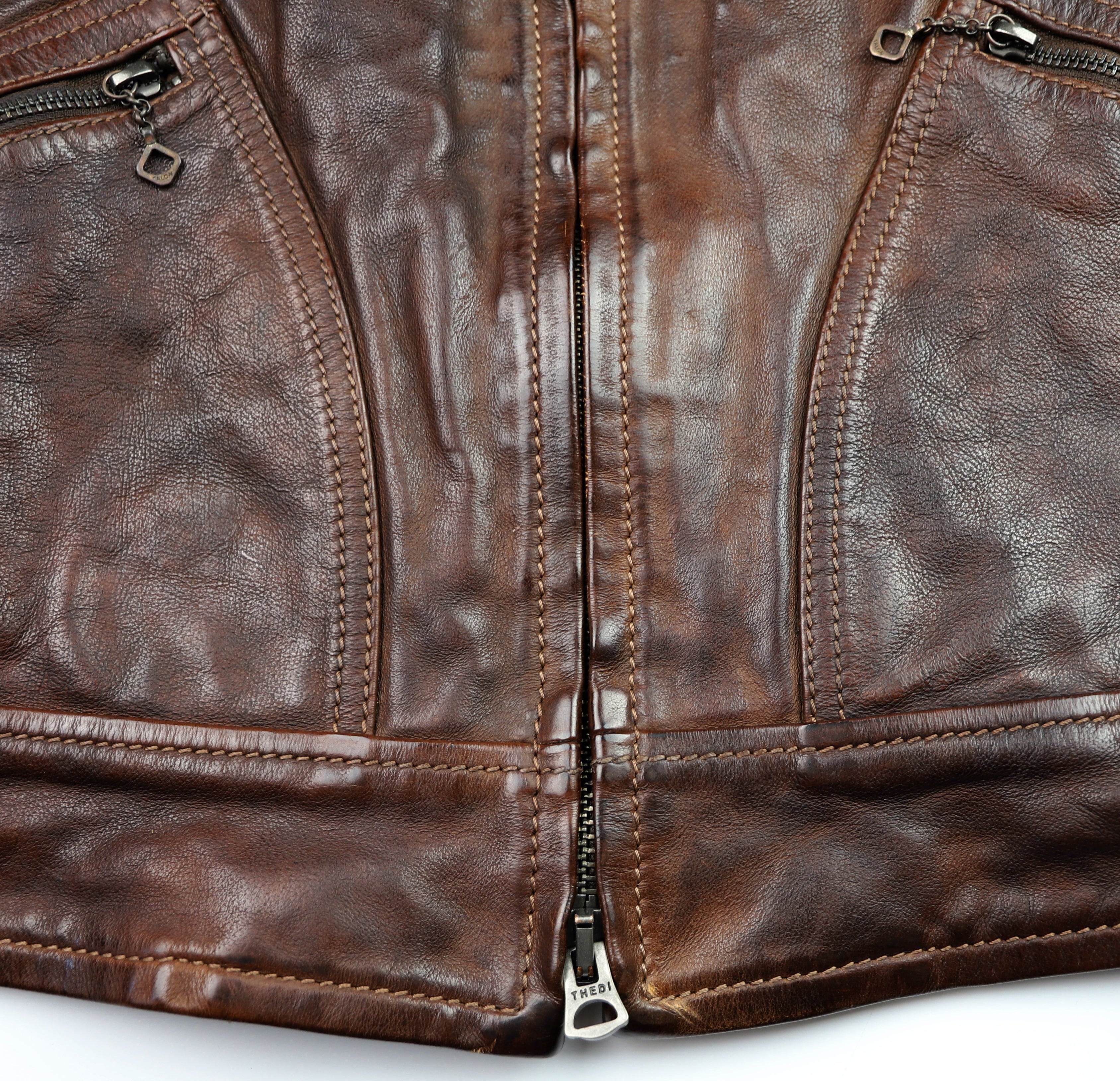 Thedi Aegean Half Belt, size XL, Hand-Dyed Cocoa Buffalo