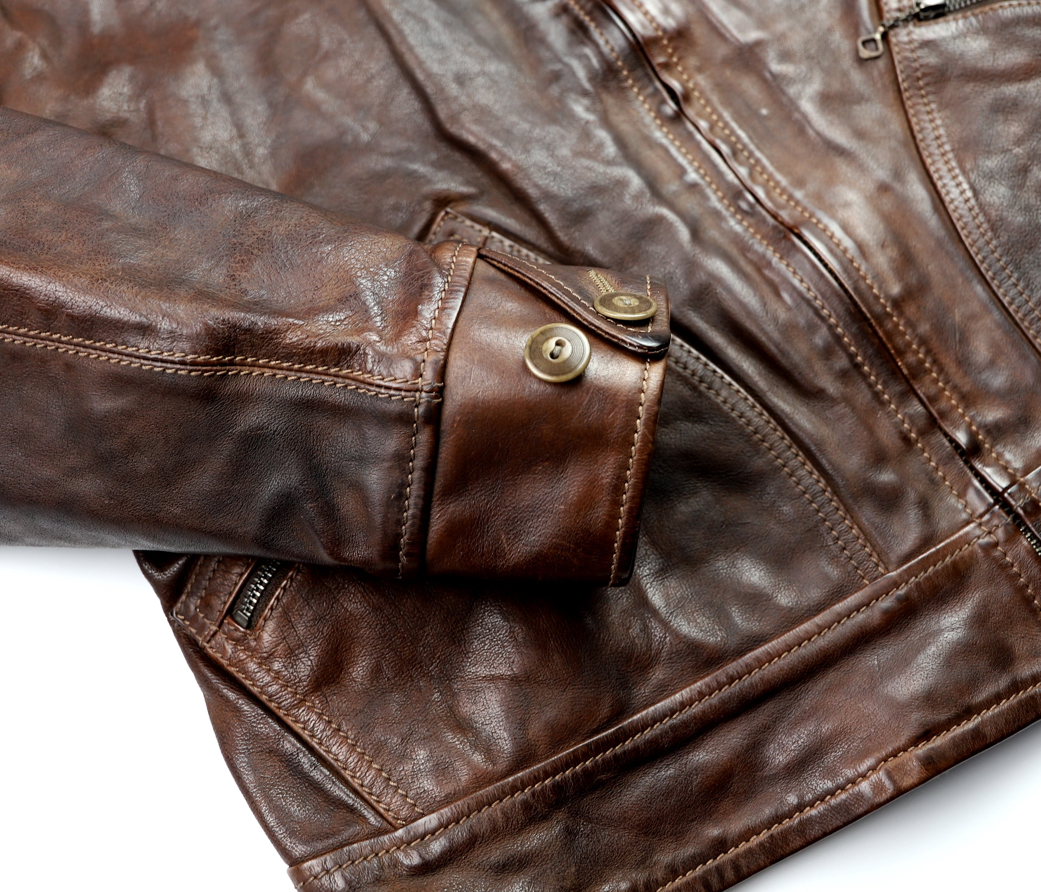 Thedi Aegean Half Belt, size XL, Hand-Dyed Cocoa Buffalo