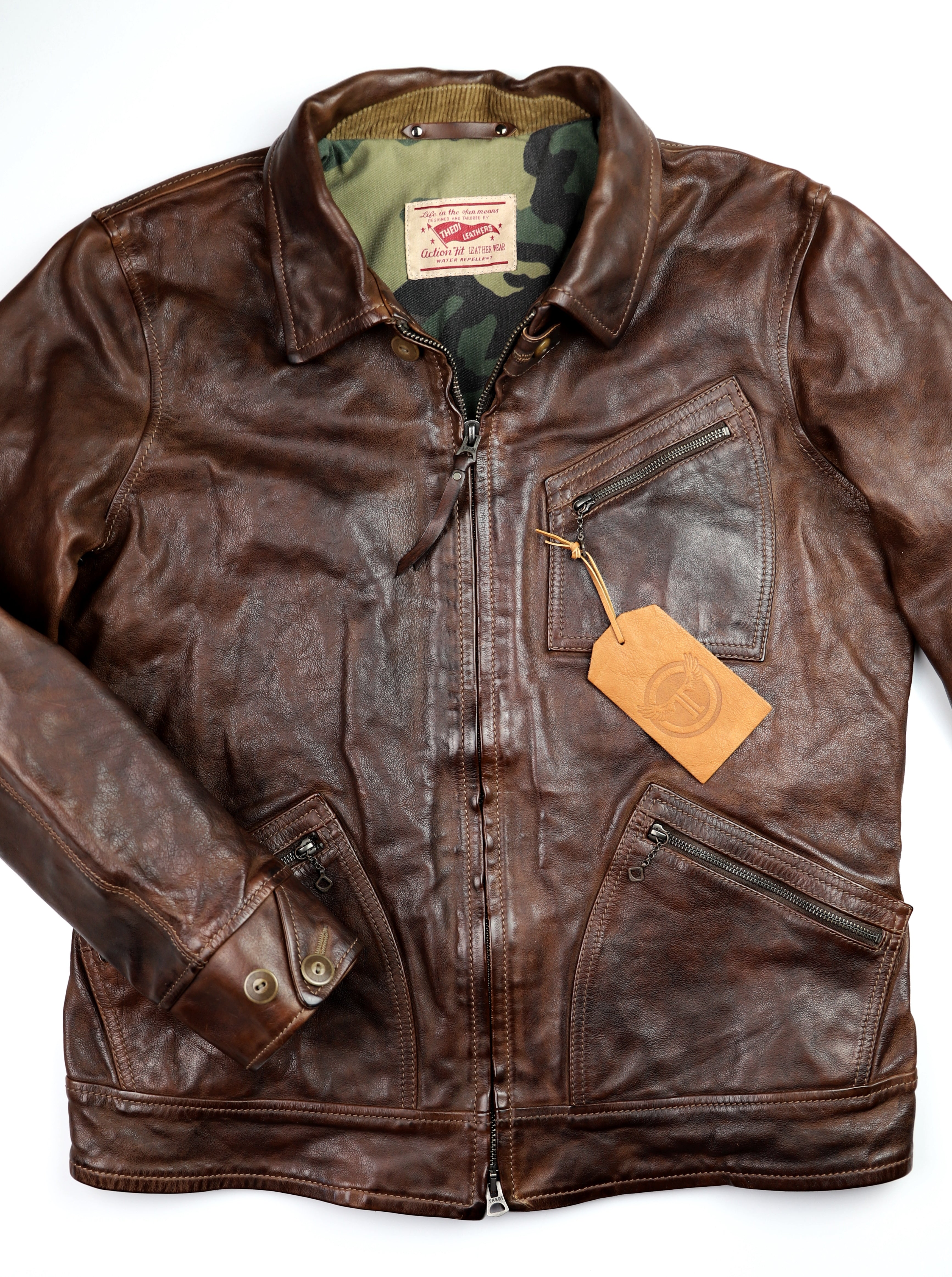 Thedi Aegean Half Belt, size XL, Hand-Dyed Cocoa Buffalo