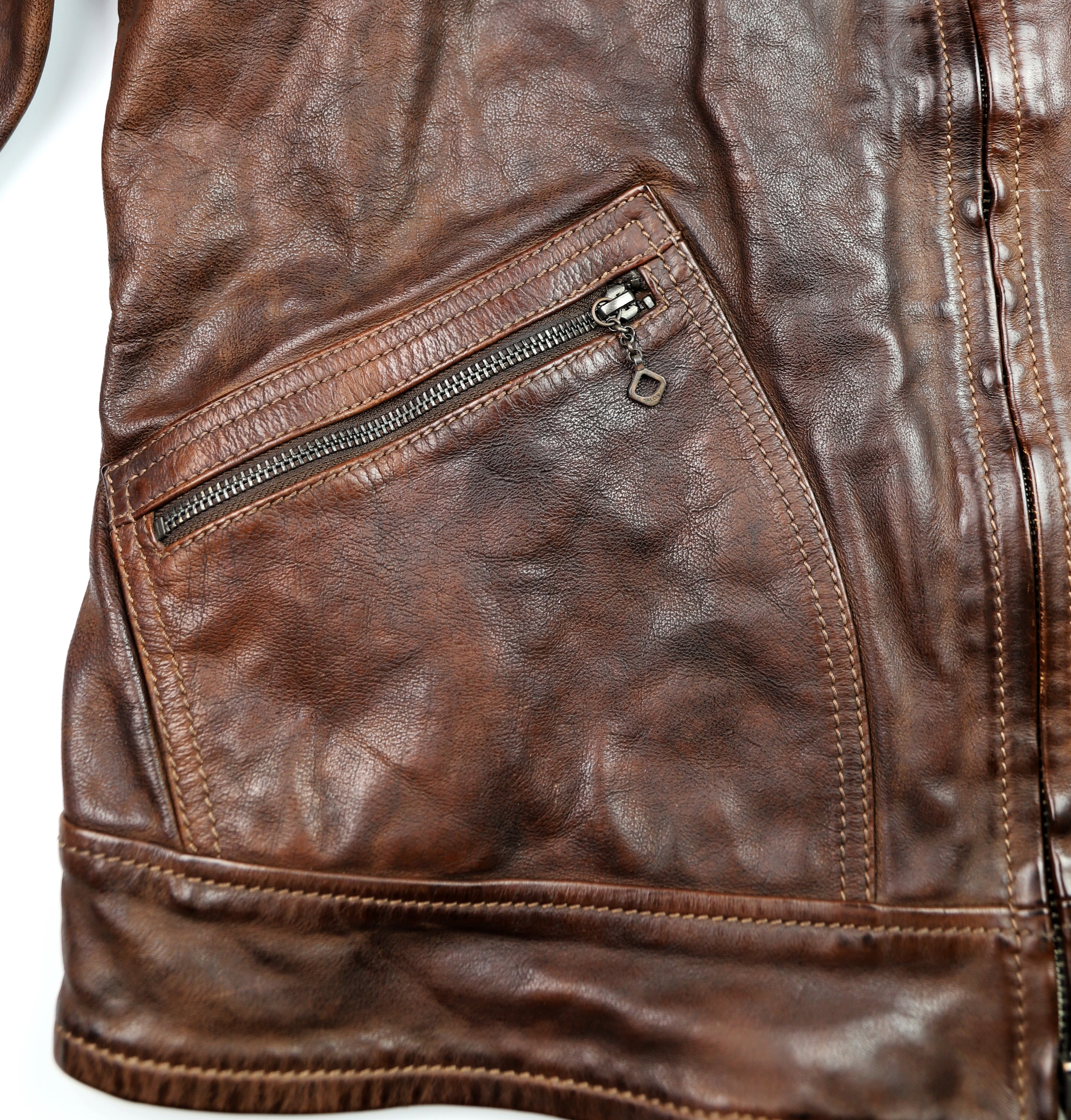 Thedi Aegean Half Belt, size XL, Hand-Dyed Cocoa Buffalo