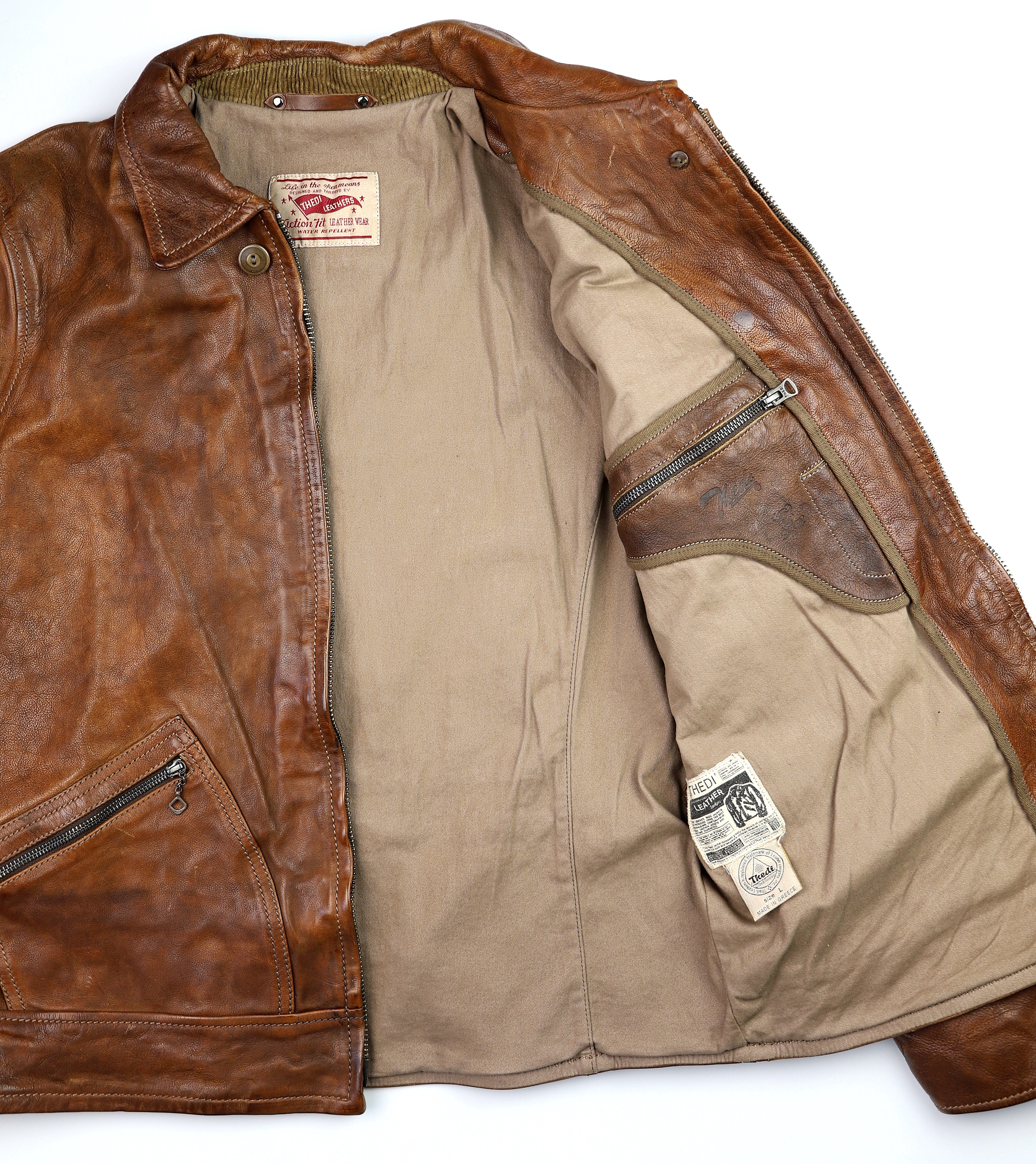 Thedi Aegean Half Belt, size Large, Light Brown Buffalo