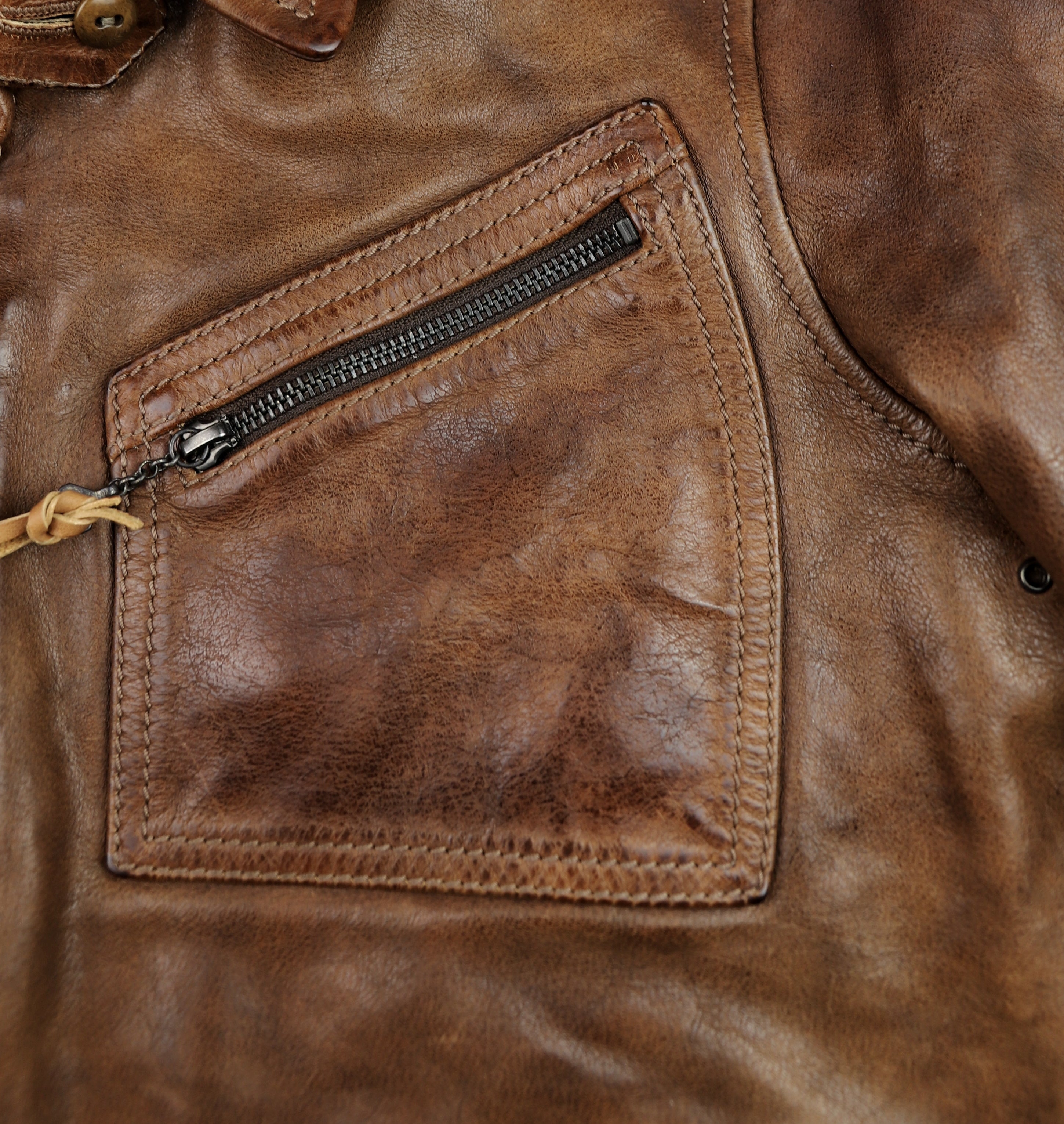 Thedi Aegean Half Belt, size Medium, Hand-Dyed Light Brown Buffalo