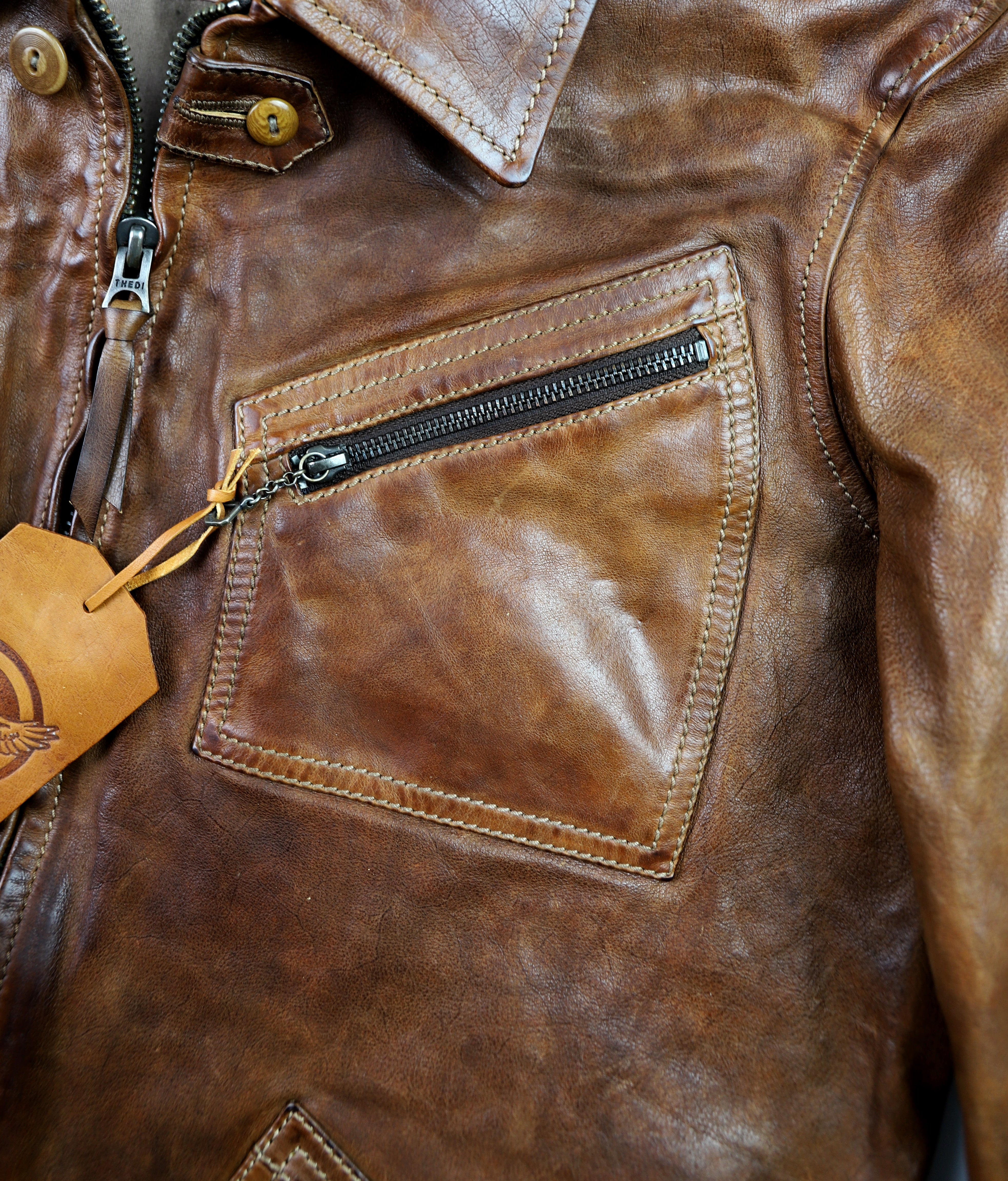 Thedi Aegean Half Belt, size XL, Light Brown Buffalo