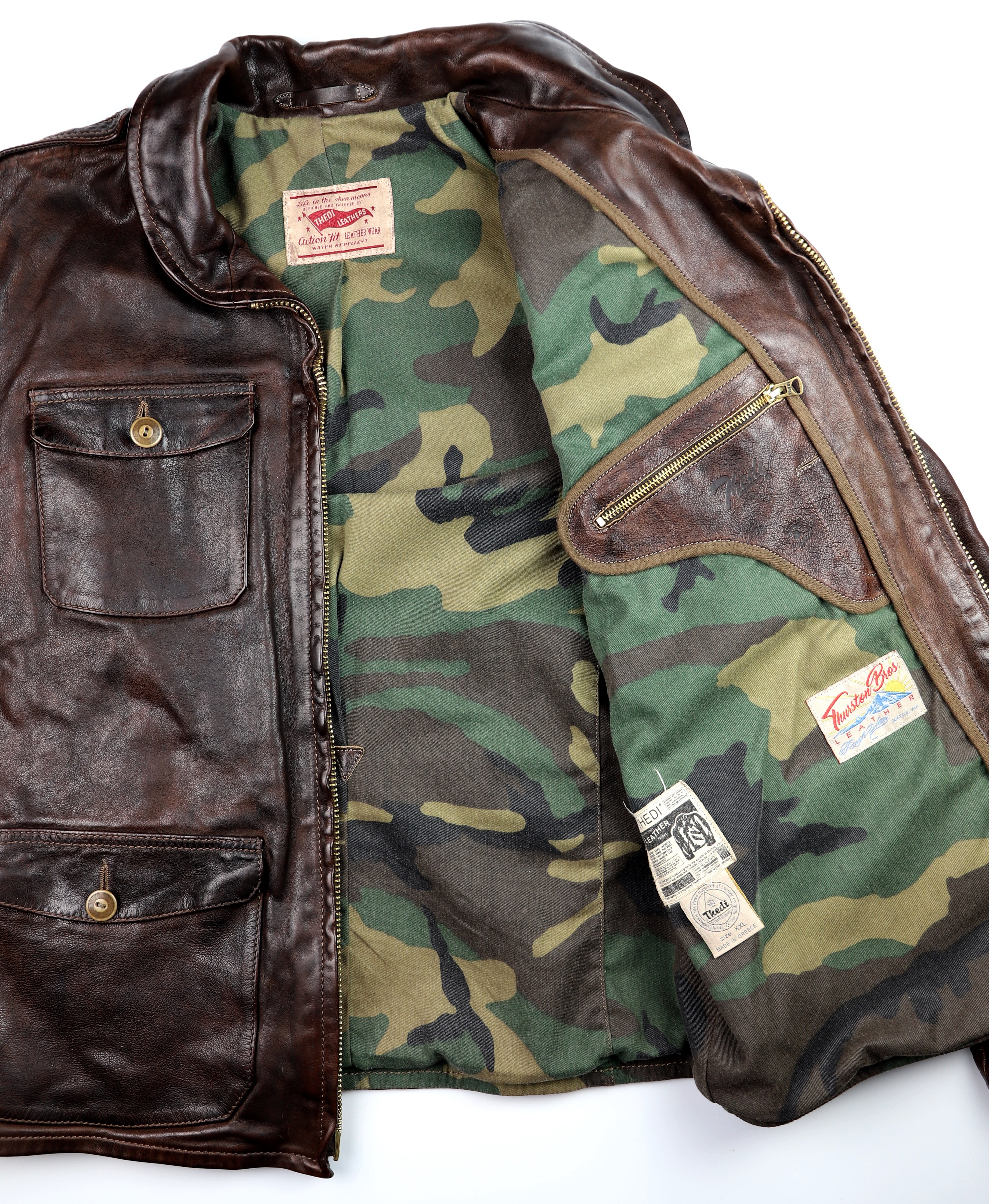 Thedi Atlas Deluxe Half Belt, size XXL, Hand Dyed Cocoa Buffalo