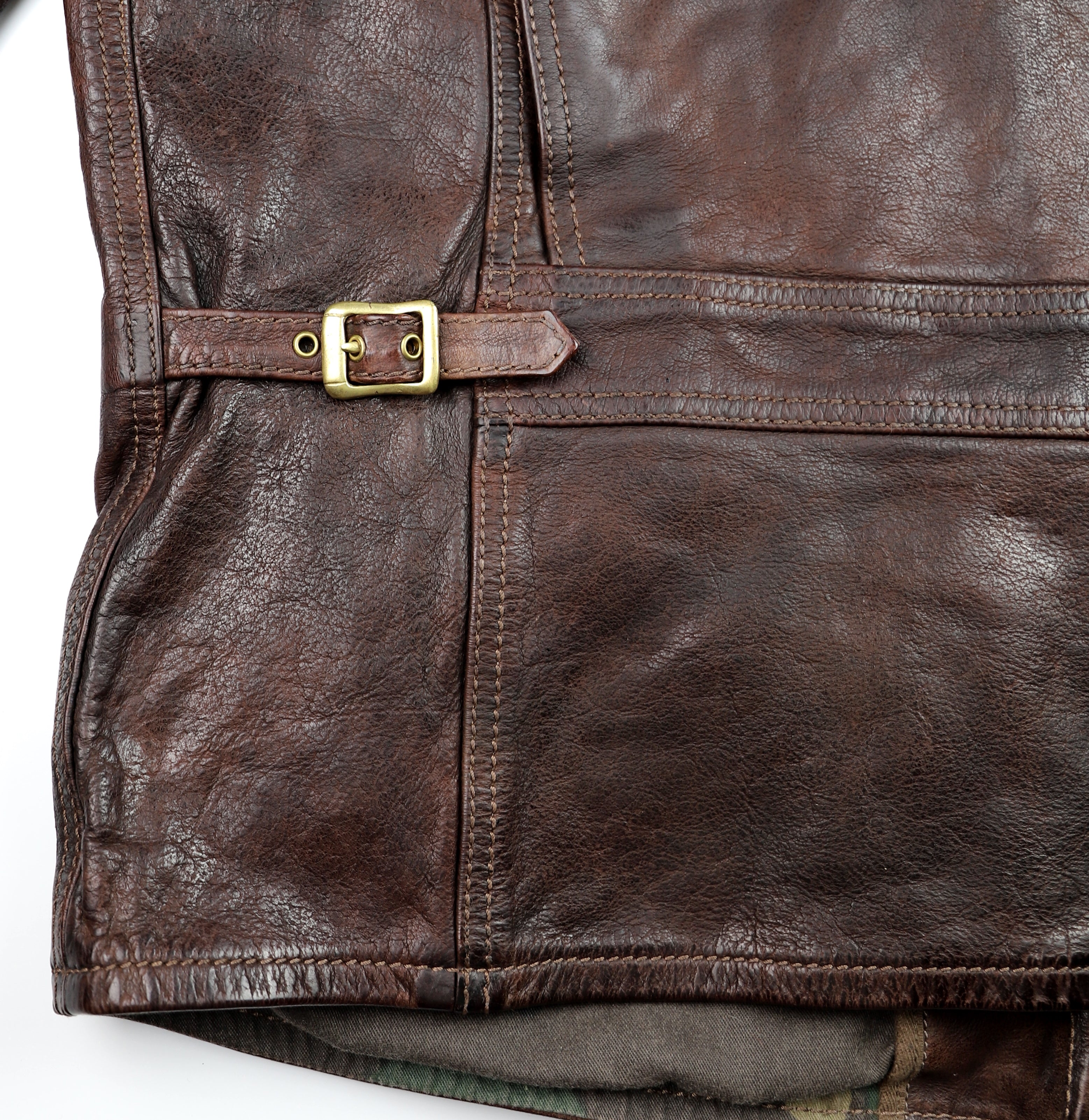Thedi Atlas Deluxe Half Belt, size XXL, Hand Dyed Cocoa Buffalo