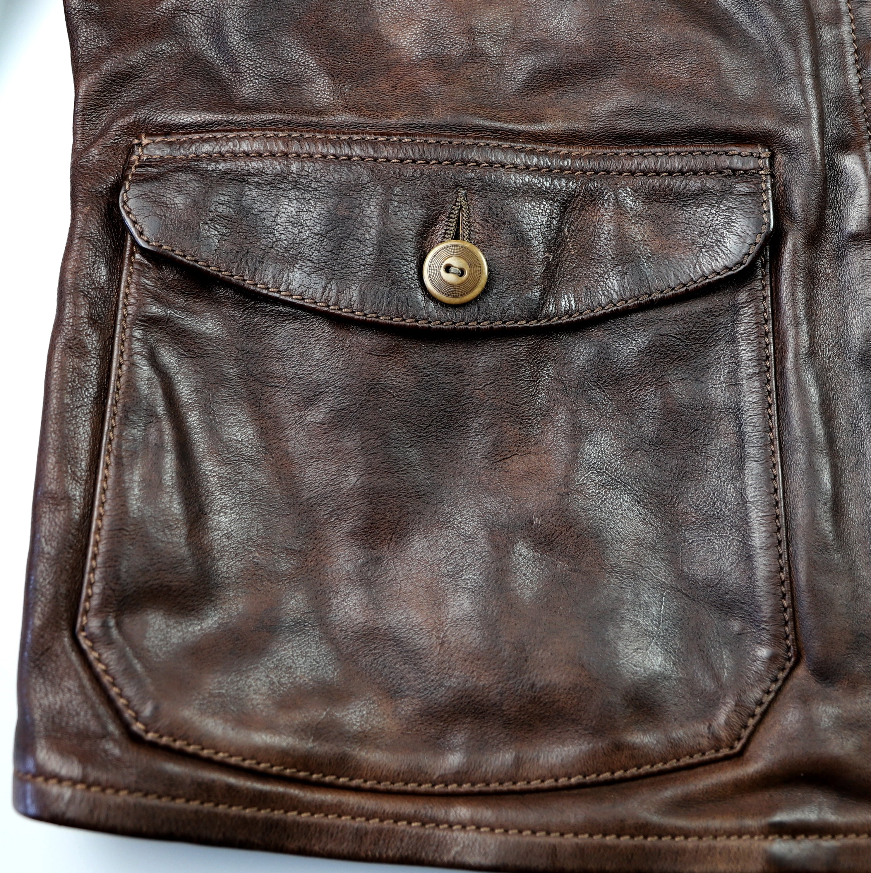 Thedi Atlas Deluxe Half Belt, size XL, Hand Dyed Cocoa Buffalo