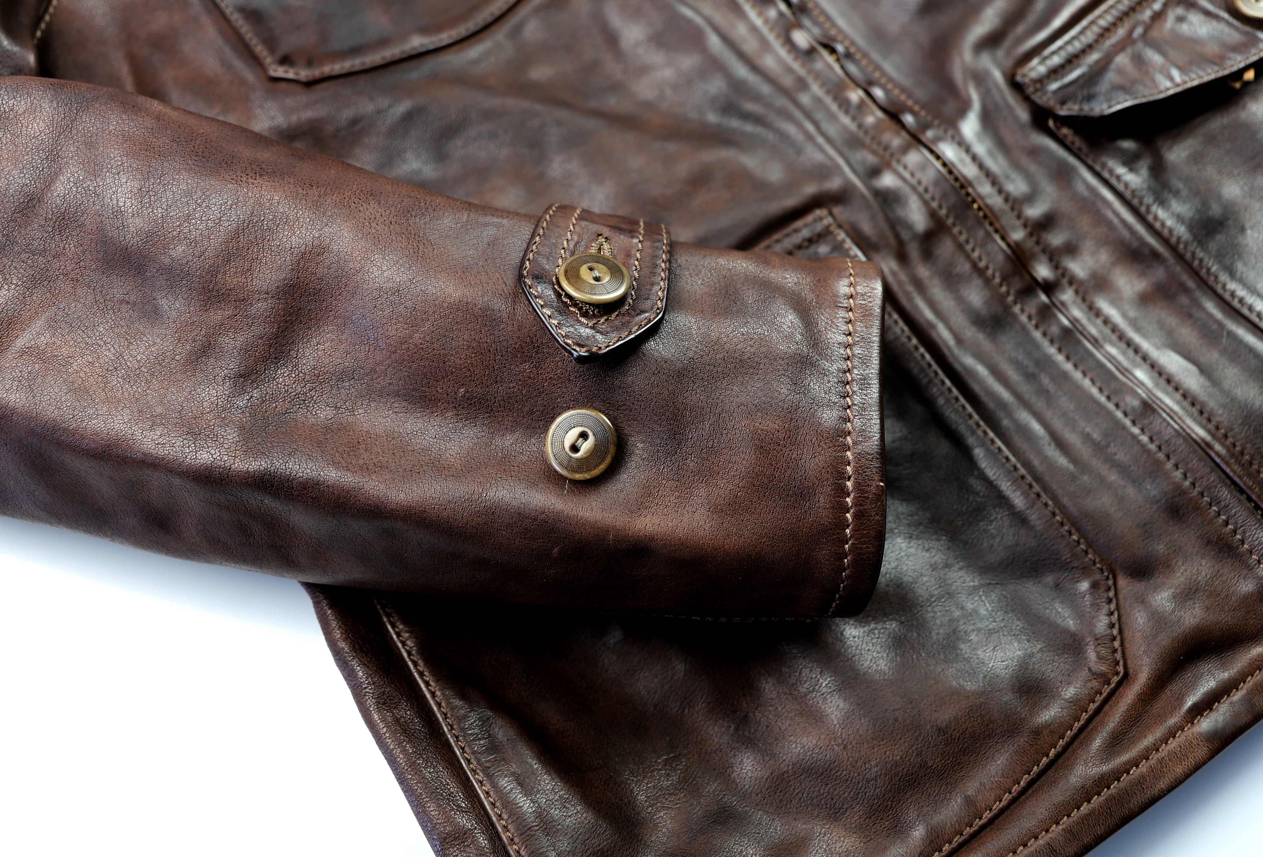 Thedi Atlas Deluxe Half Belt, size XL, Hand Dyed Cocoa Buffalo