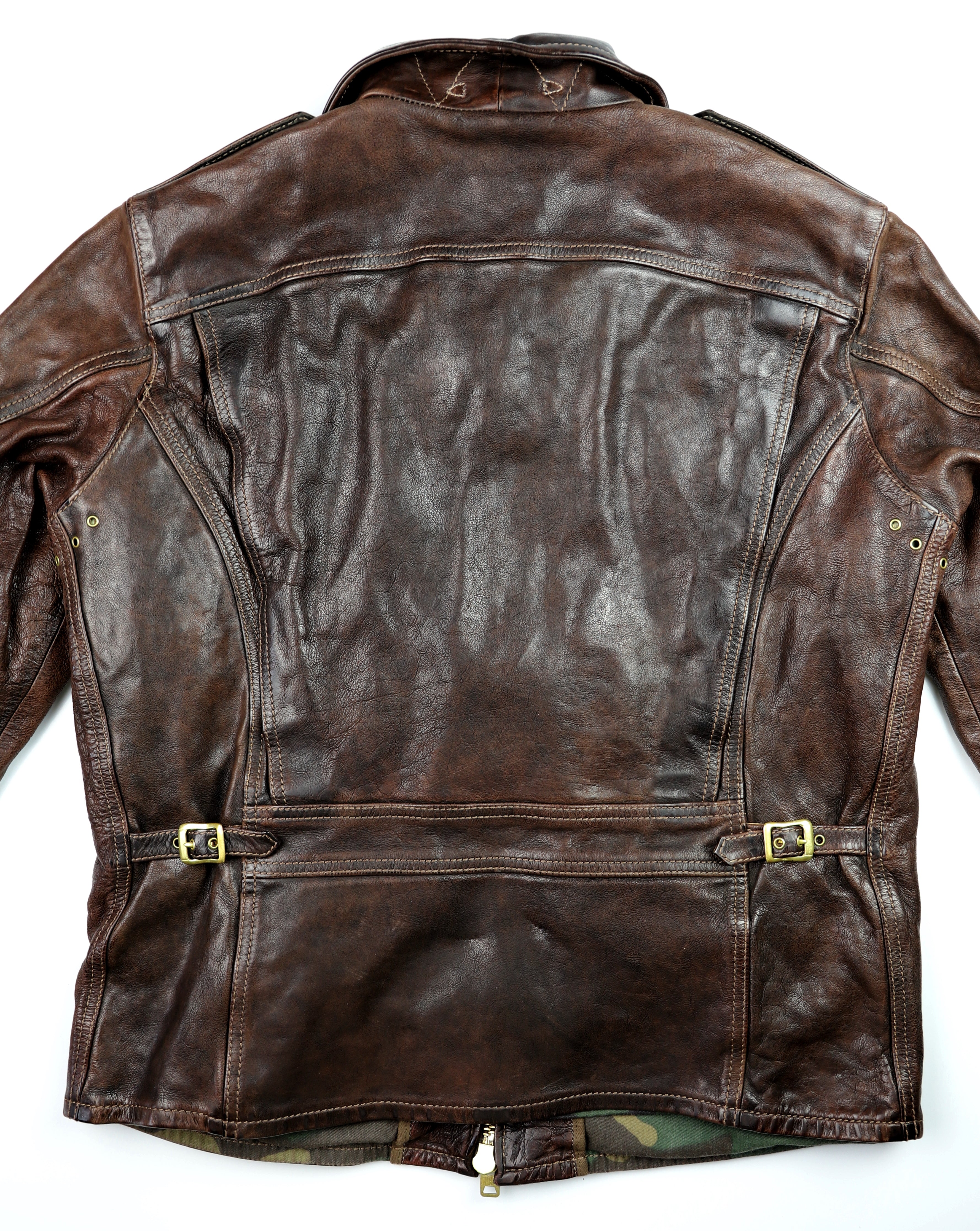 Thedi Atlas Deluxe Half Belt, size Large, Hand Dyed Cocoa Buffalo