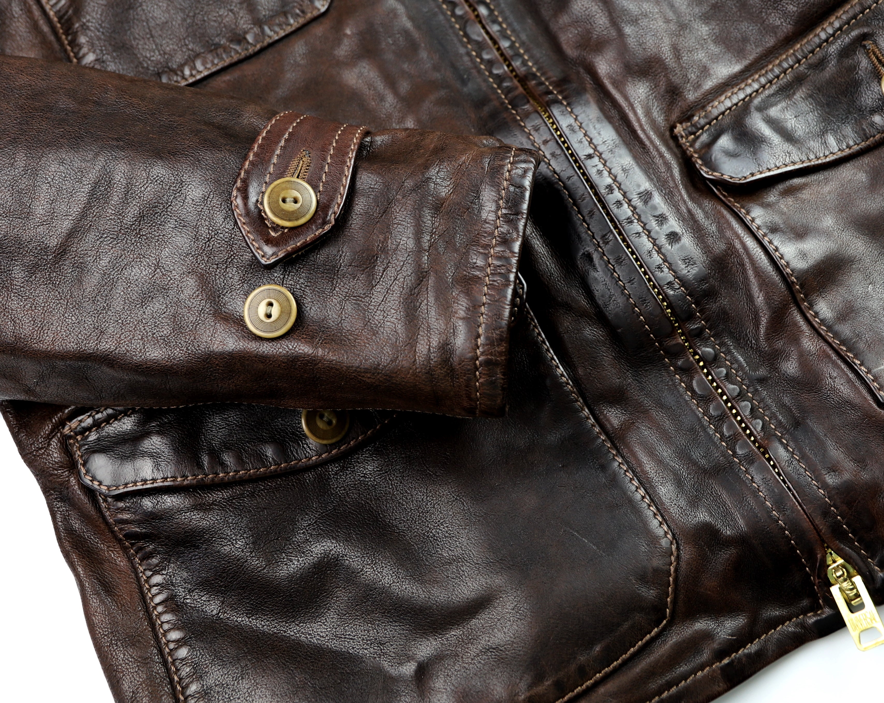 Thedi Atlas Deluxe Half Belt, size Large, Hand Dyed Cocoa Buffalo