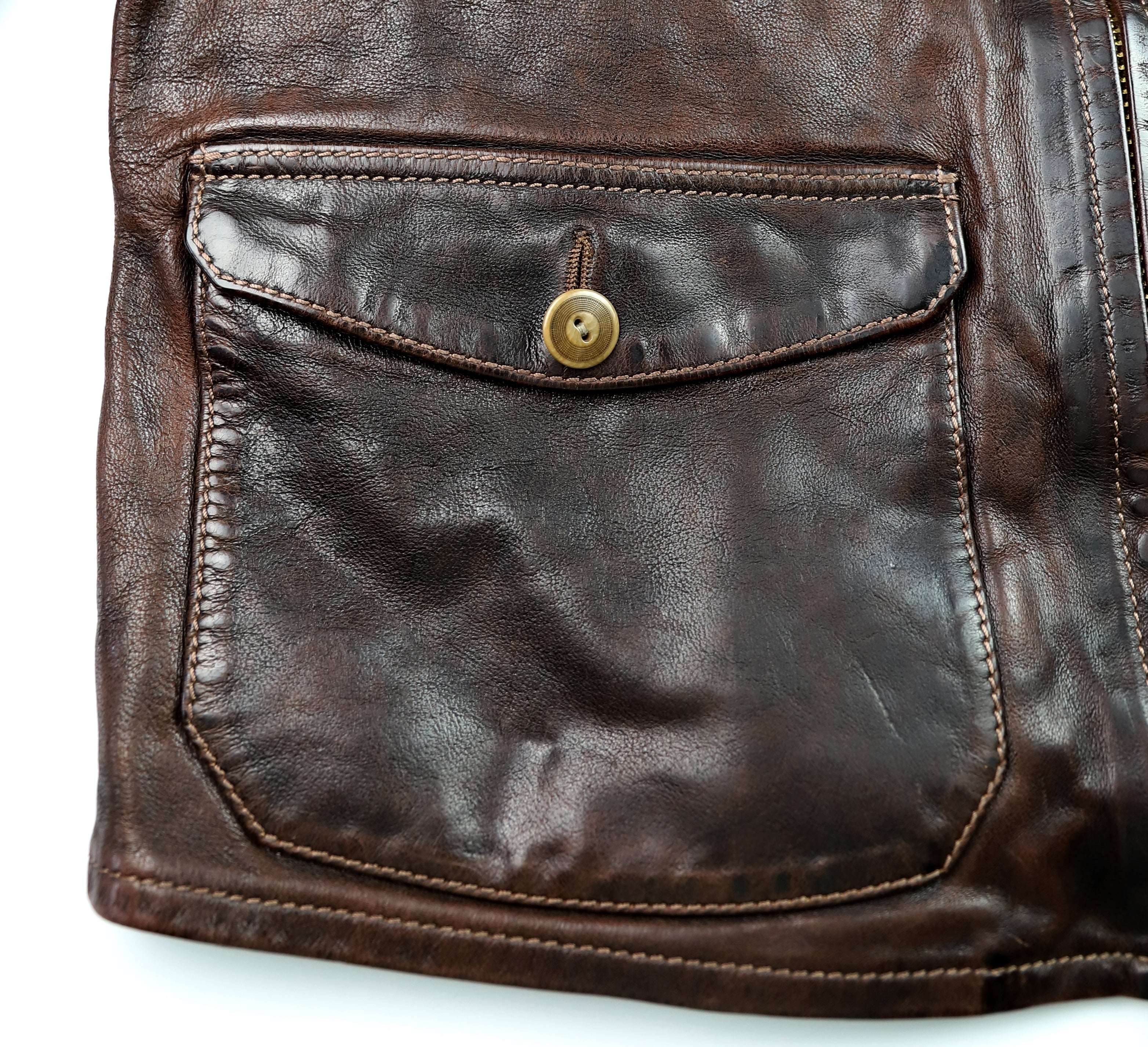 Thedi Atlas Deluxe Half Belt, size Large, Hand Dyed Cocoa Buffalo