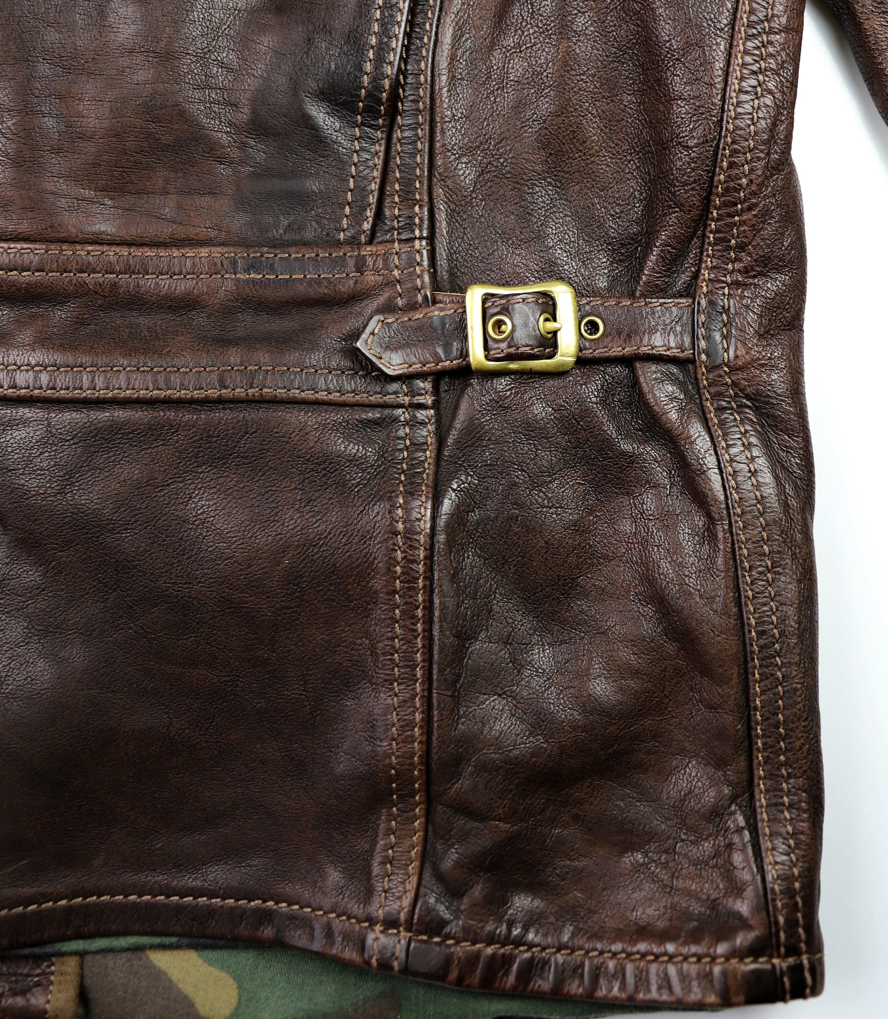 Thedi Atlas Deluxe Half Belt, size Large, Hand Dyed Cocoa Buffalo